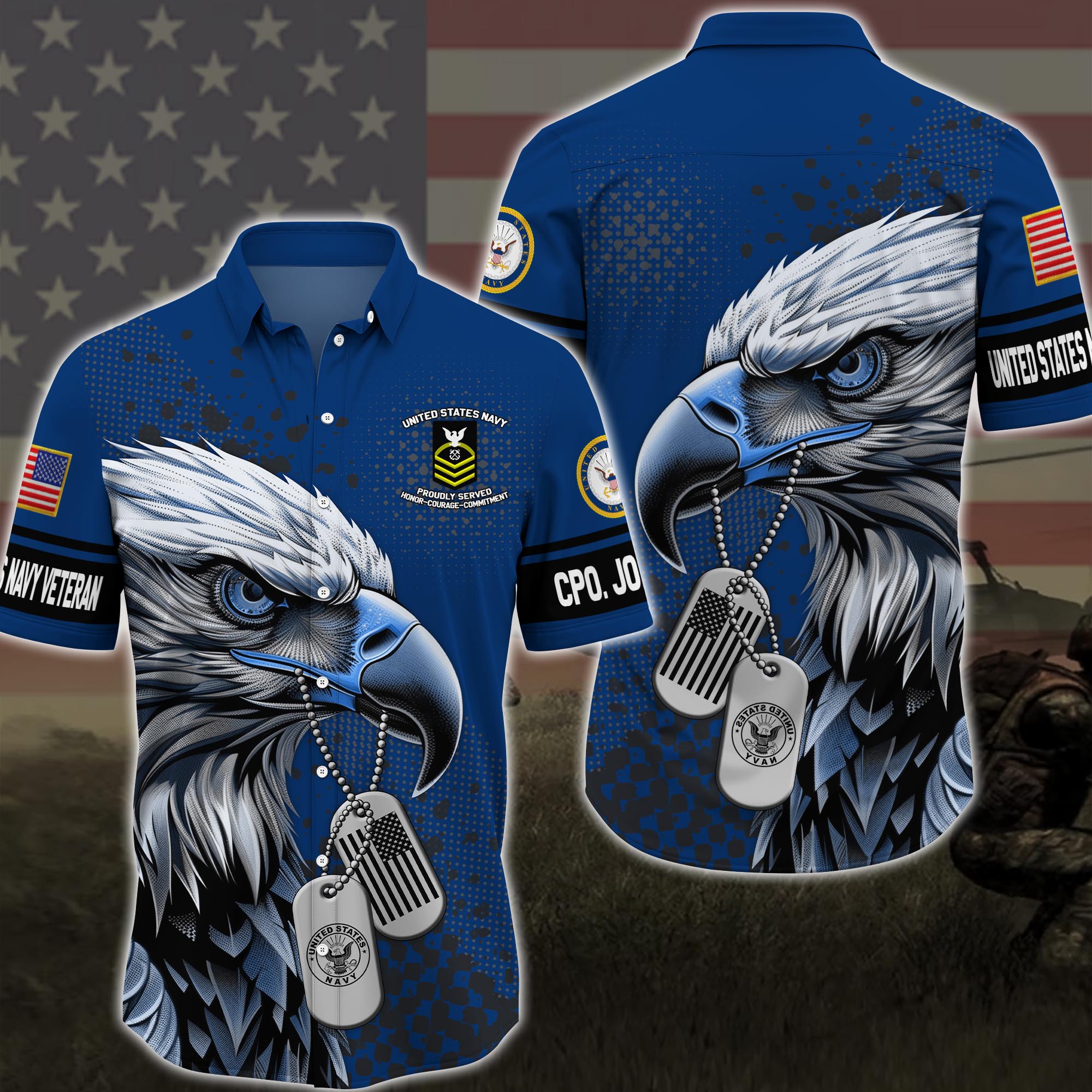 U.S. Navy Veterans Hawaii Shirt Custom Your Name And Rank, Military Shirts, Gift For Veterans ETRG-57529