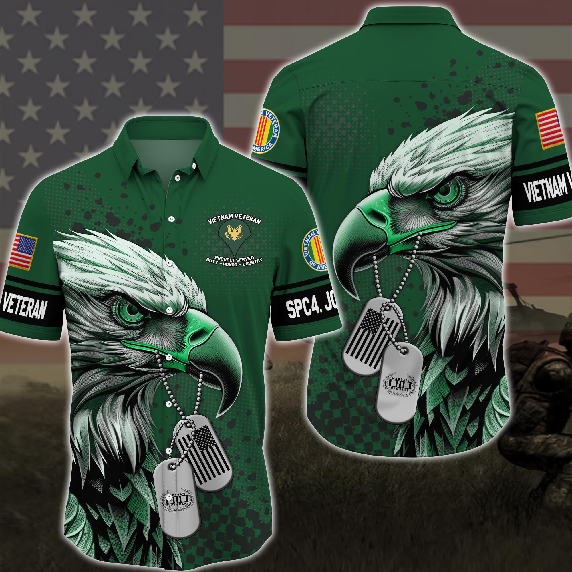 Vietnam Veteran Veterans Hawaii Shirt Custom Your Name And Rank, Military Shirts, Gift For Veterans ETRG-57529
