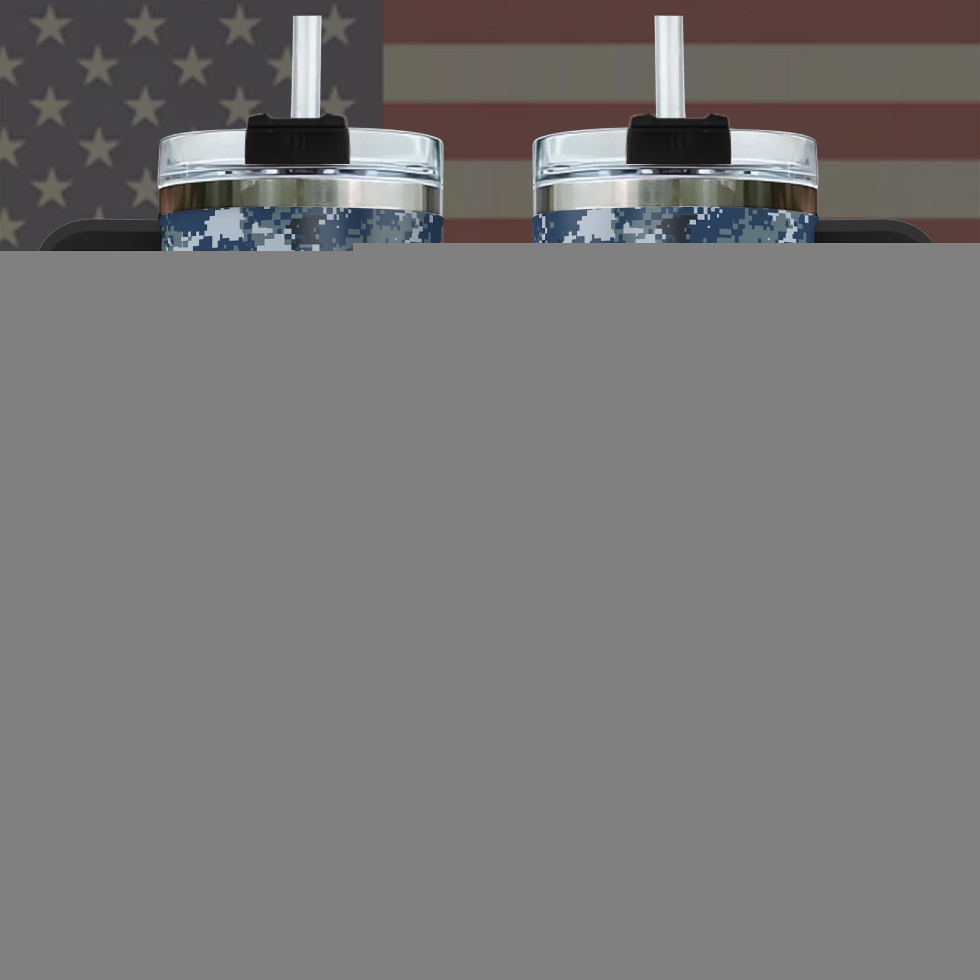 U.S. Navy Tumbler 40Oz Custom Your Name And Rank, Camouflage Tumbler, US Military Gifts ETRG-59443