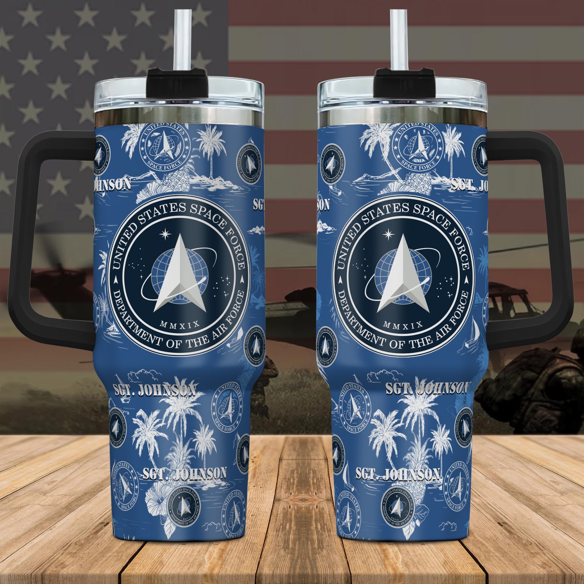 U.S. Space Force Tumbler 40Oz Custom Name, Military Tumbler For Soldiers, US Military Gifts EHIVM-59590