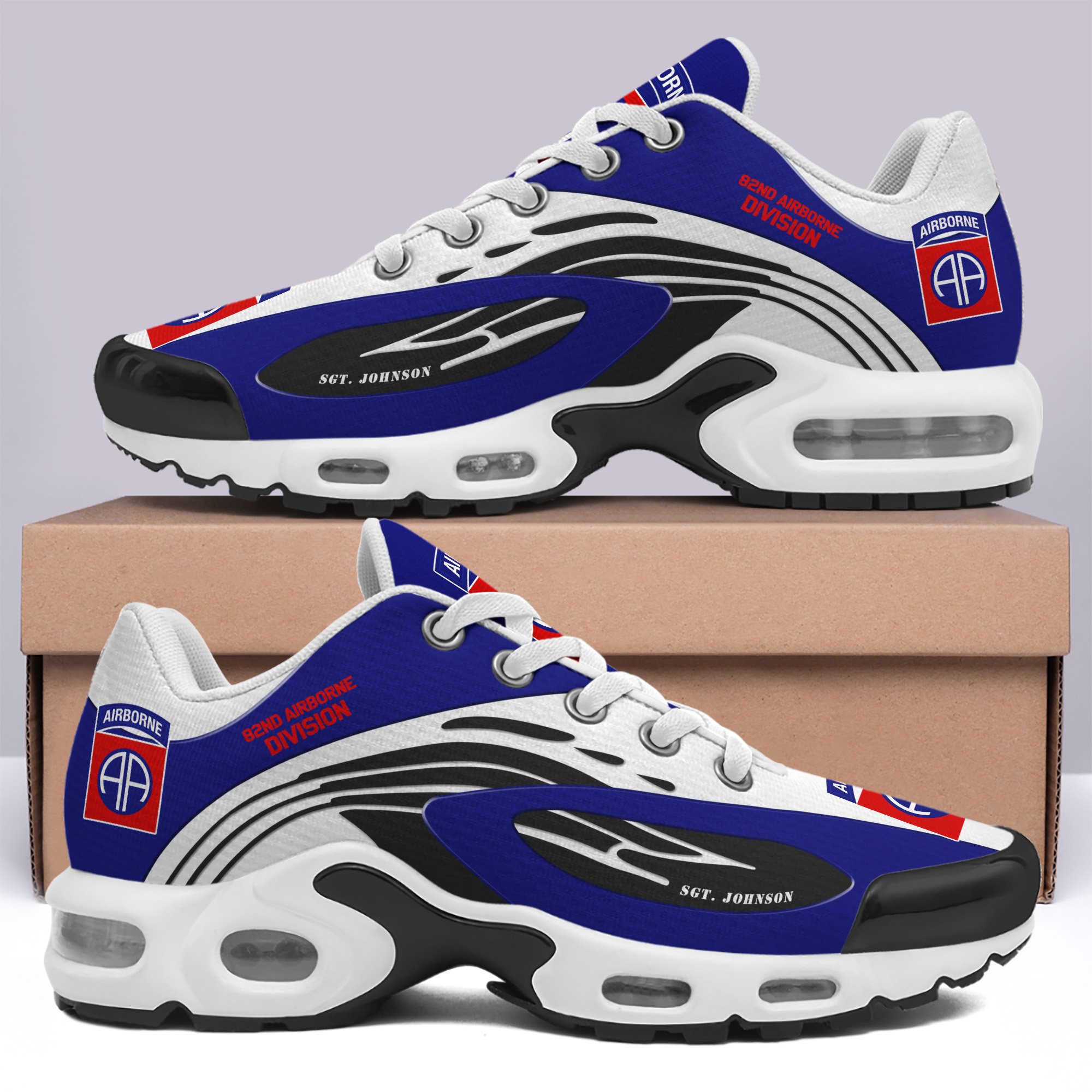 82nd Airborne TN Shoes Custom Name, Military TN Shoes, US Military Gifts ETRG-59380