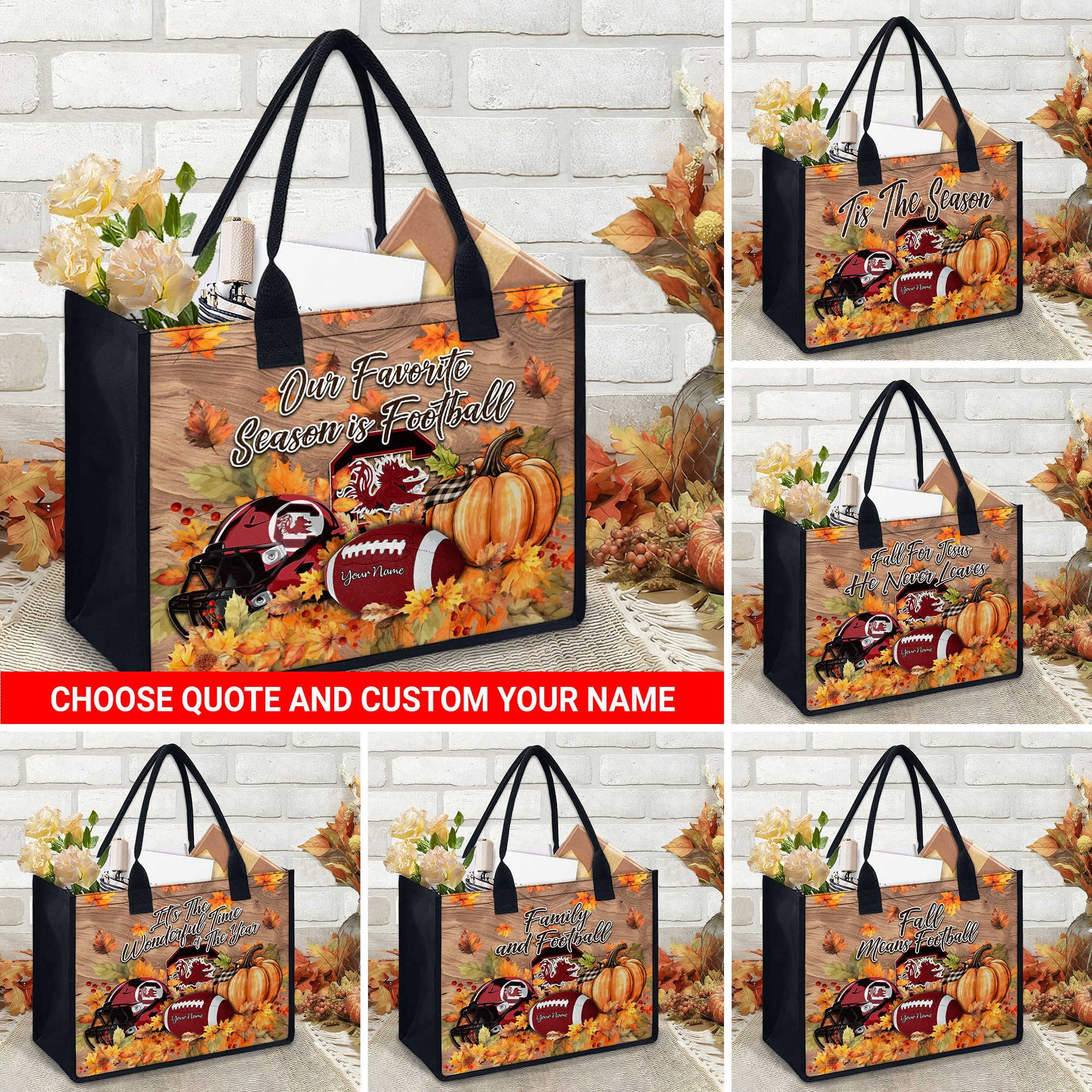 South Carolina Gamecocks Canvas Tote Bag Custom Your Name And Choose Your Quotes, Sport Canvas Tote Bag, Sport Gifts For Fan EHIVM-60079