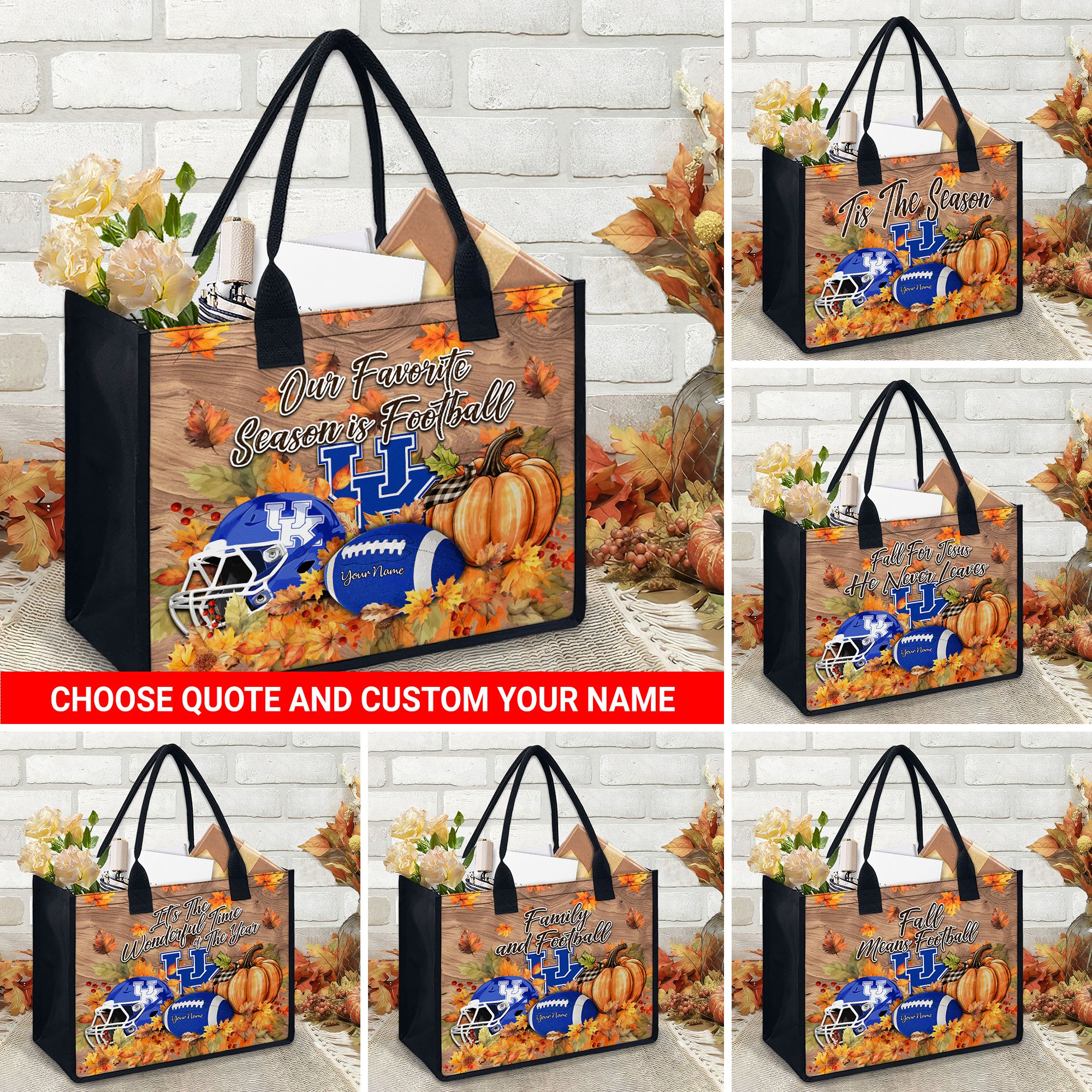 Kentucky Wildcats Canvas Tote Bag Custom Your Name And Choose Your Quotes, Sport Canvas Tote Bag, Sport Gifts For Fan EHIVM-60079