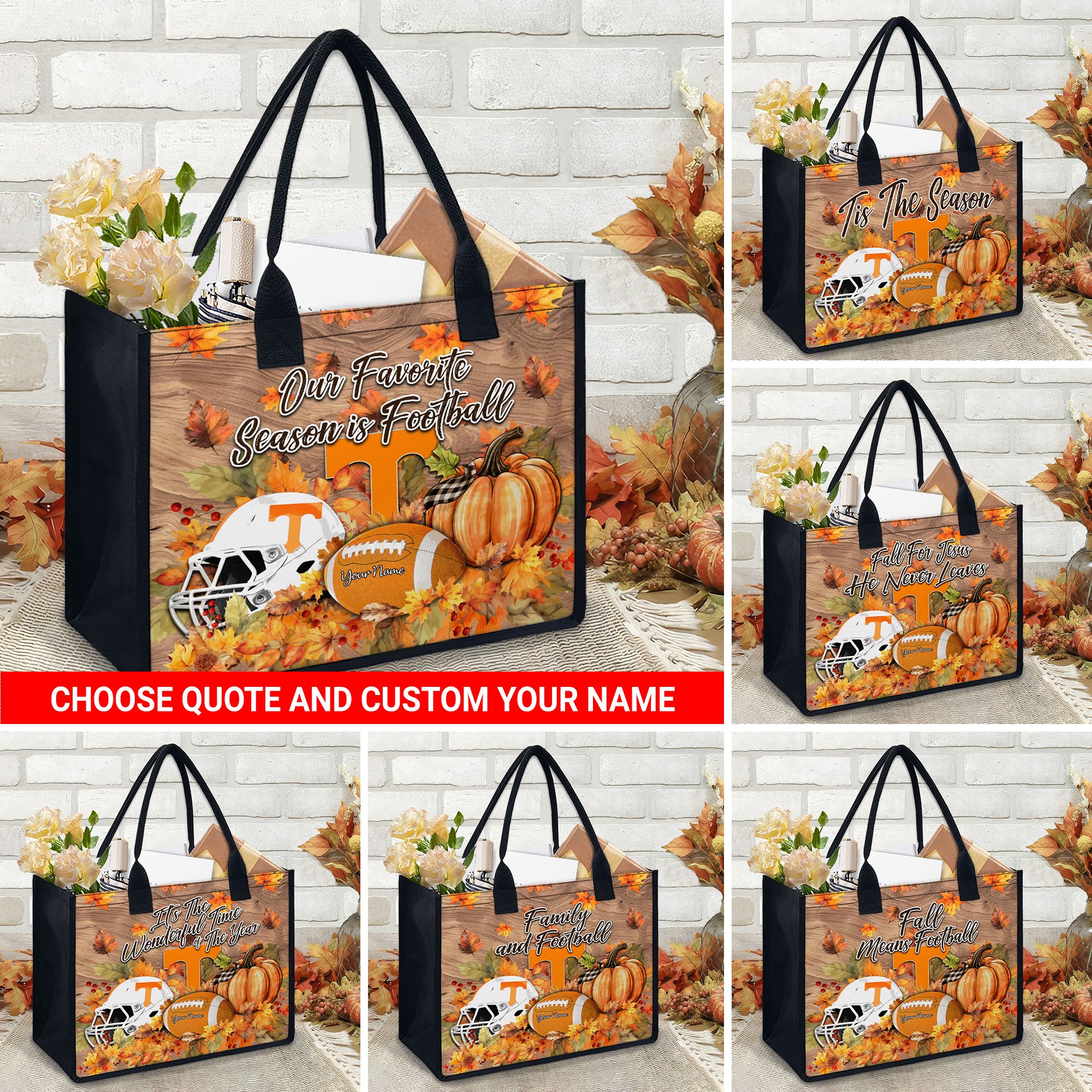 Tennessee Volunteers Canvas Tote Bag Custom Your Name And Choose Your Quotes, Sport Canvas Tote Bag, Sport Gifts For Fan EHIVM-60079