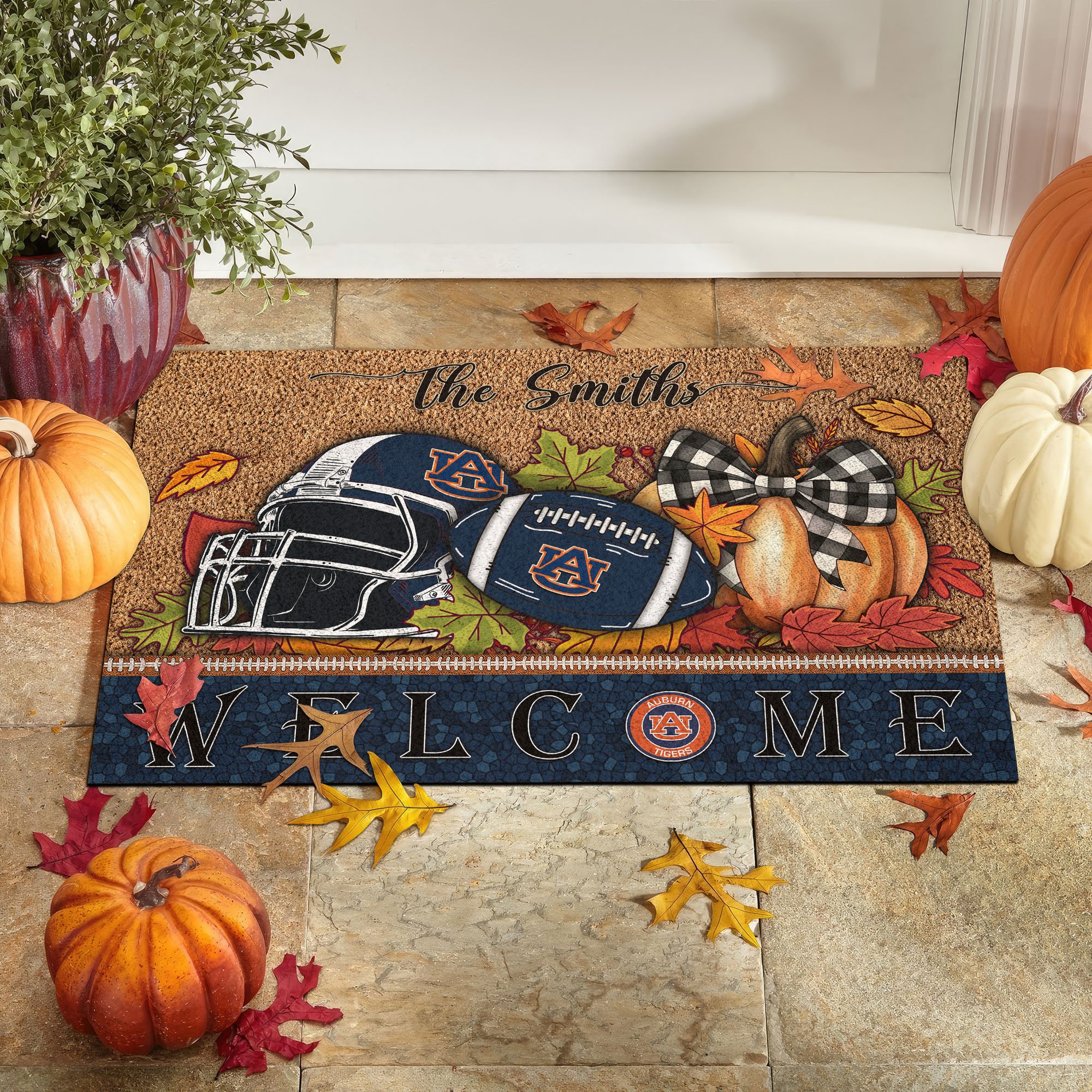 Auburn Tigers Doormat Custom Your Family Name, Sport Doormat, Sport Gifts For Fan, Home Decorations EHIVM-60025