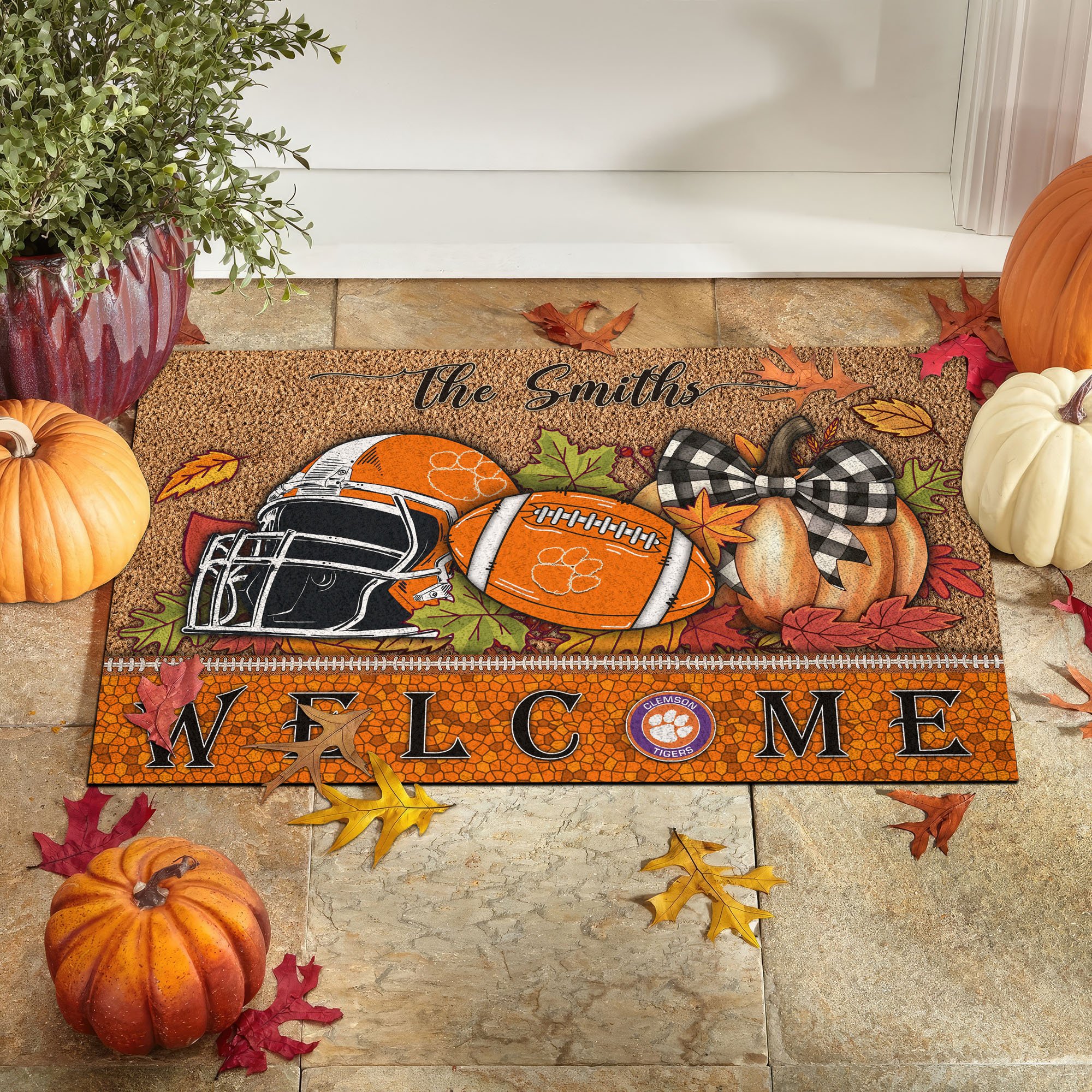 Clemson Tigers Doormat Custom Your Family Name, Sport Doormat, Sport Gifts For Fan, Home Decorations EHIVM-60025