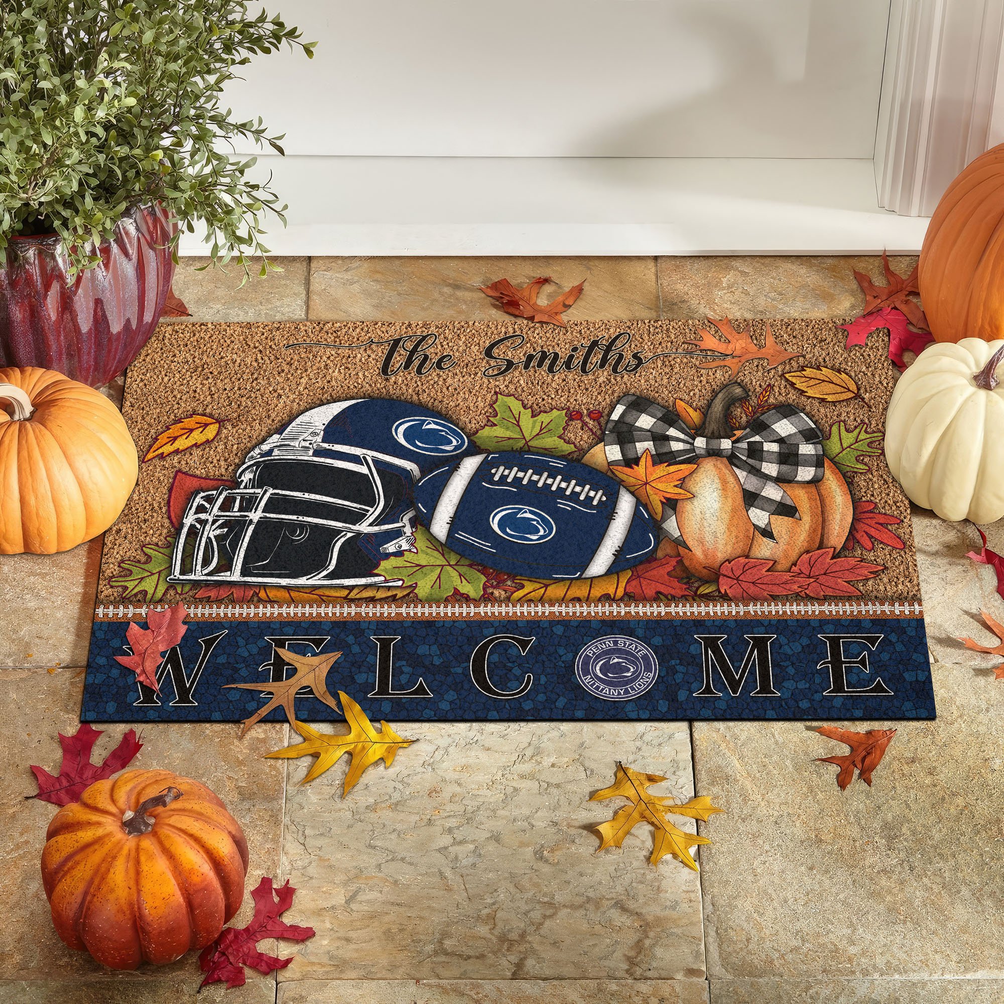 Penn State Nittany Lions Doormat Custom Your Family Name, Sport Doormat, Sport Gifts For Fan, Home Decorations EHIVM-60025