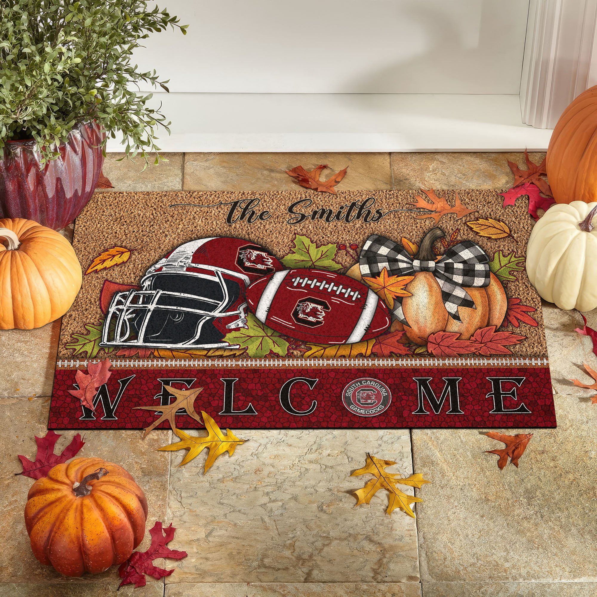 South Carolina Gamecocks Doormat Custom Your Family Name, Sport Doormat, Sport Gifts For Fan, Home Decorations EHIVM-60025