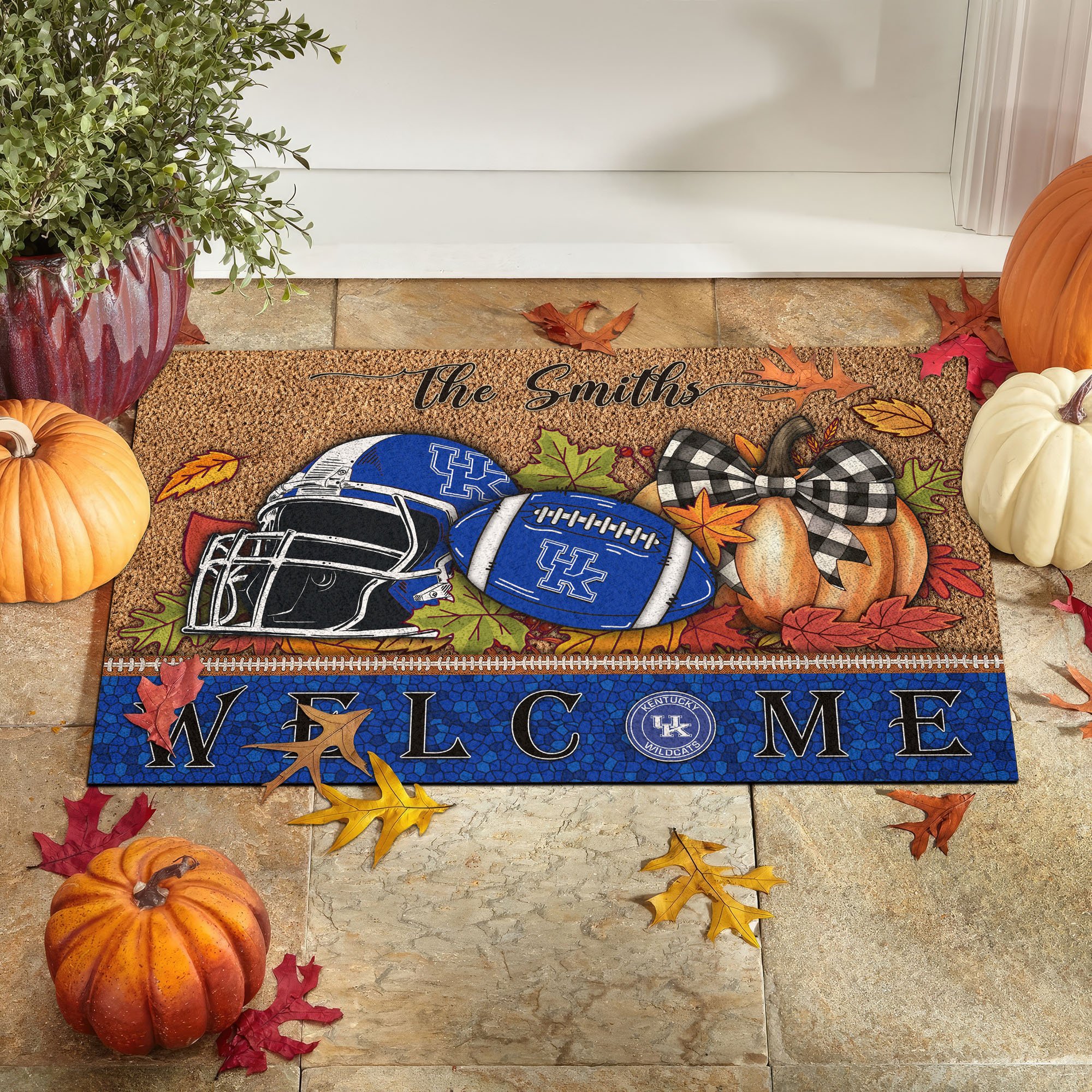 Kentucky Wildcats Doormat Custom Your Family Name, Sport Doormat, Sport Gifts For Fan, Home Decorations EHIVM-60025