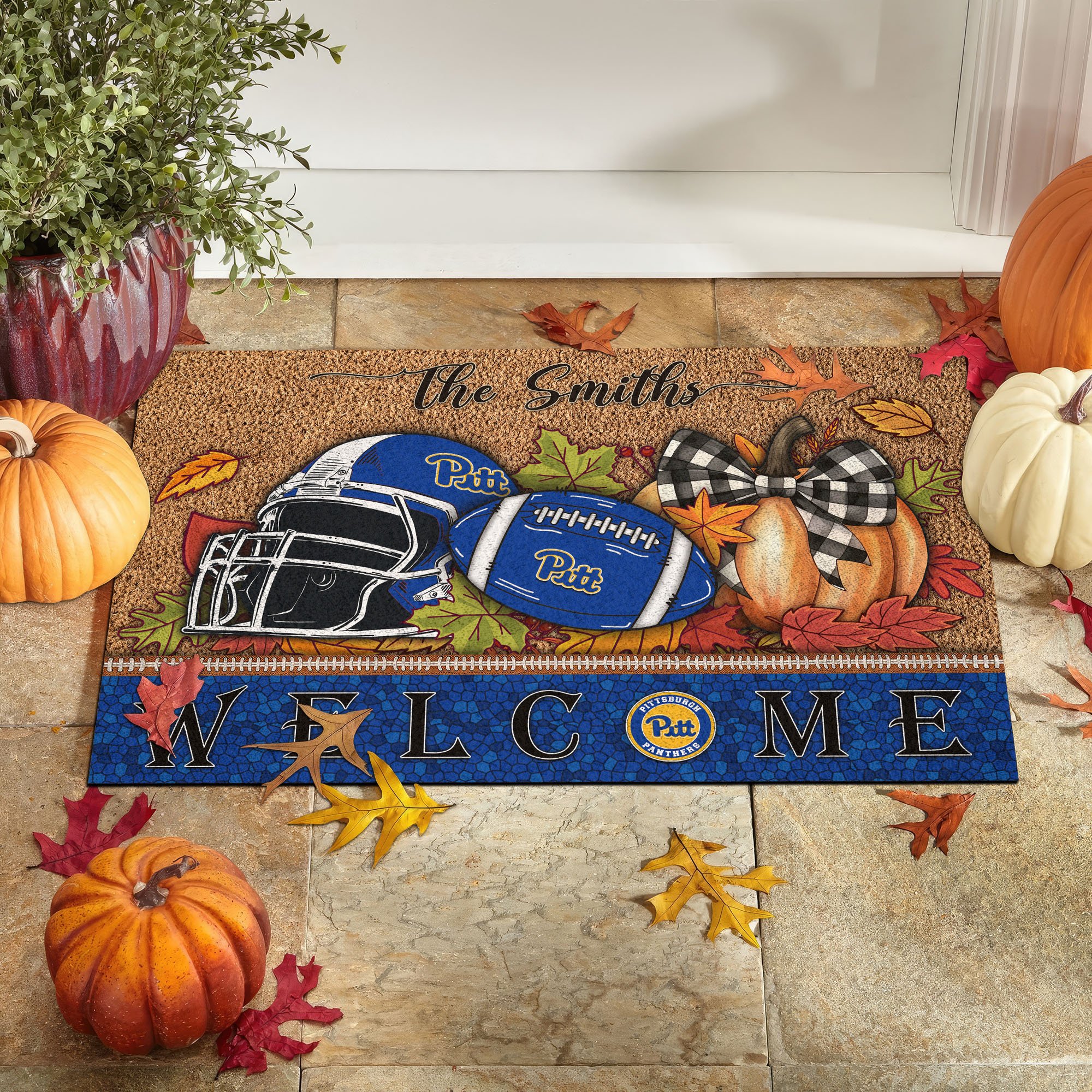 Pittsburgh Panthers Doormat Custom Your Family Name, Sport Doormat, Sport Gifts For Fan, Home Decorations EHIVM-60025