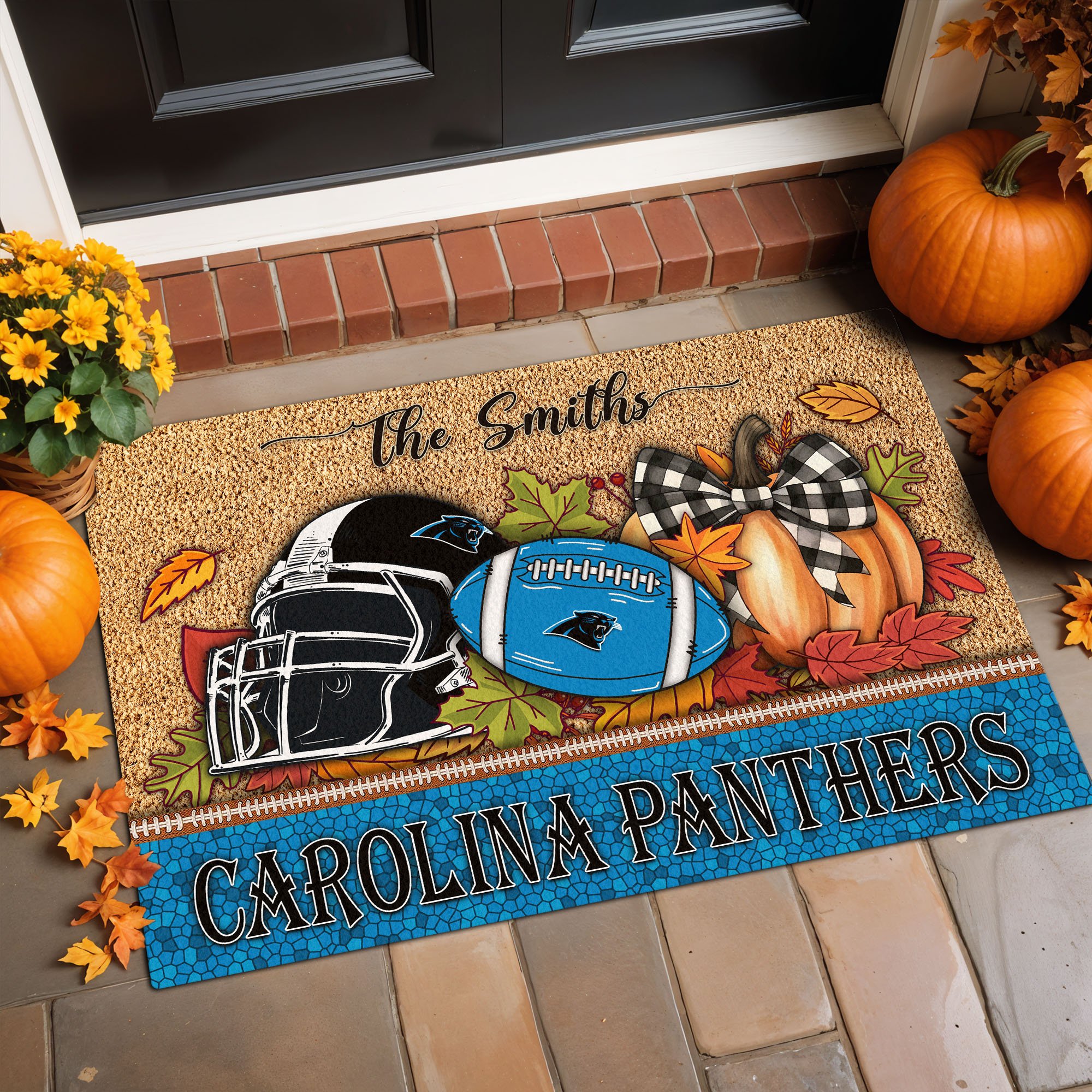 Carolina Panthers Doormat Custom Your Family Name, Sport Doormat, Sport Gifts For Fan, Home Decorations EHIVM-60181