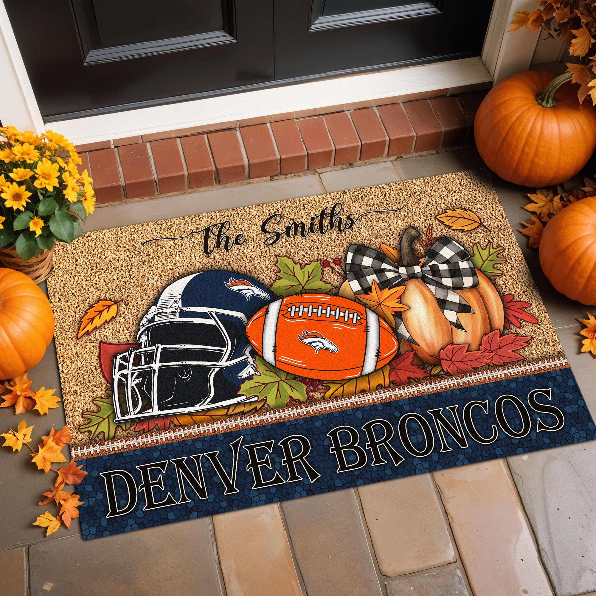 Denver Broncos Doormat Custom Your Family Name, Sport Doormat, Sport Gifts For Fan, Home Decorations EHIVM-60181