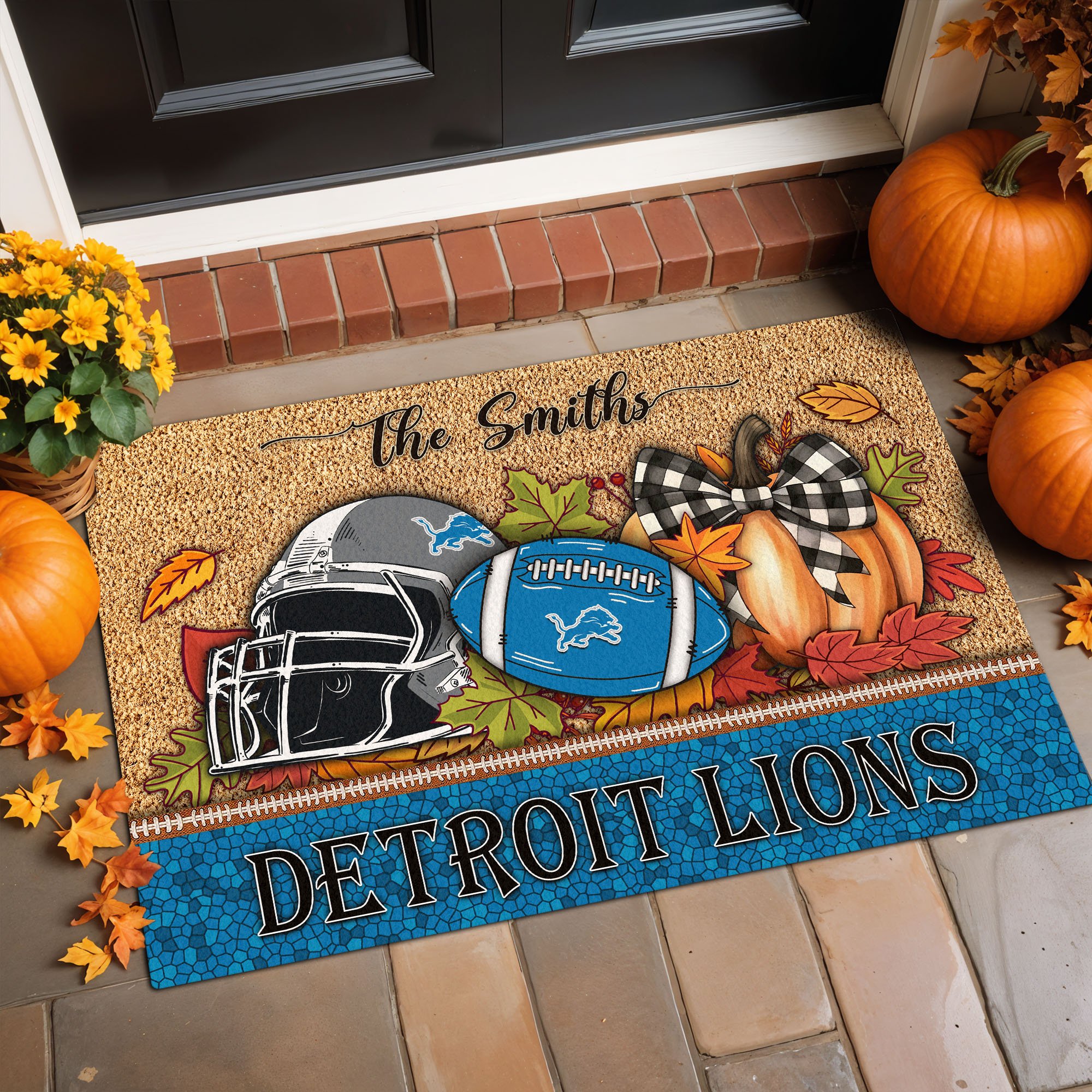 Detroit Lions Doormat Custom Your Family Name, Sport Doormat, Sport Gifts For Fan, Home Decorations EHIVM-60181