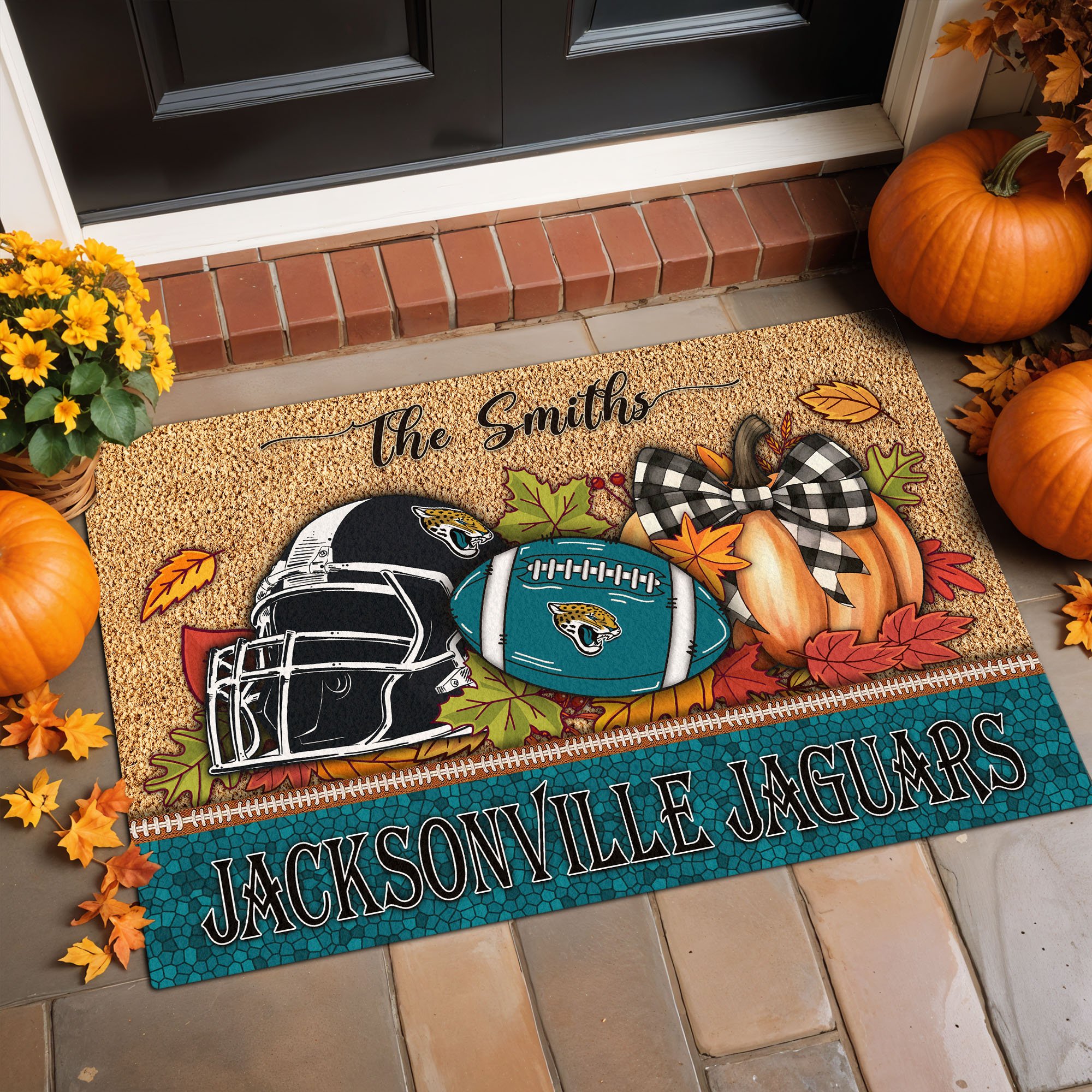 Jacksonville Jaguars Doormat Custom Your Family Name, Sport Doormat, Sport Gifts For Fan, Home Decorations EHIVM-60181