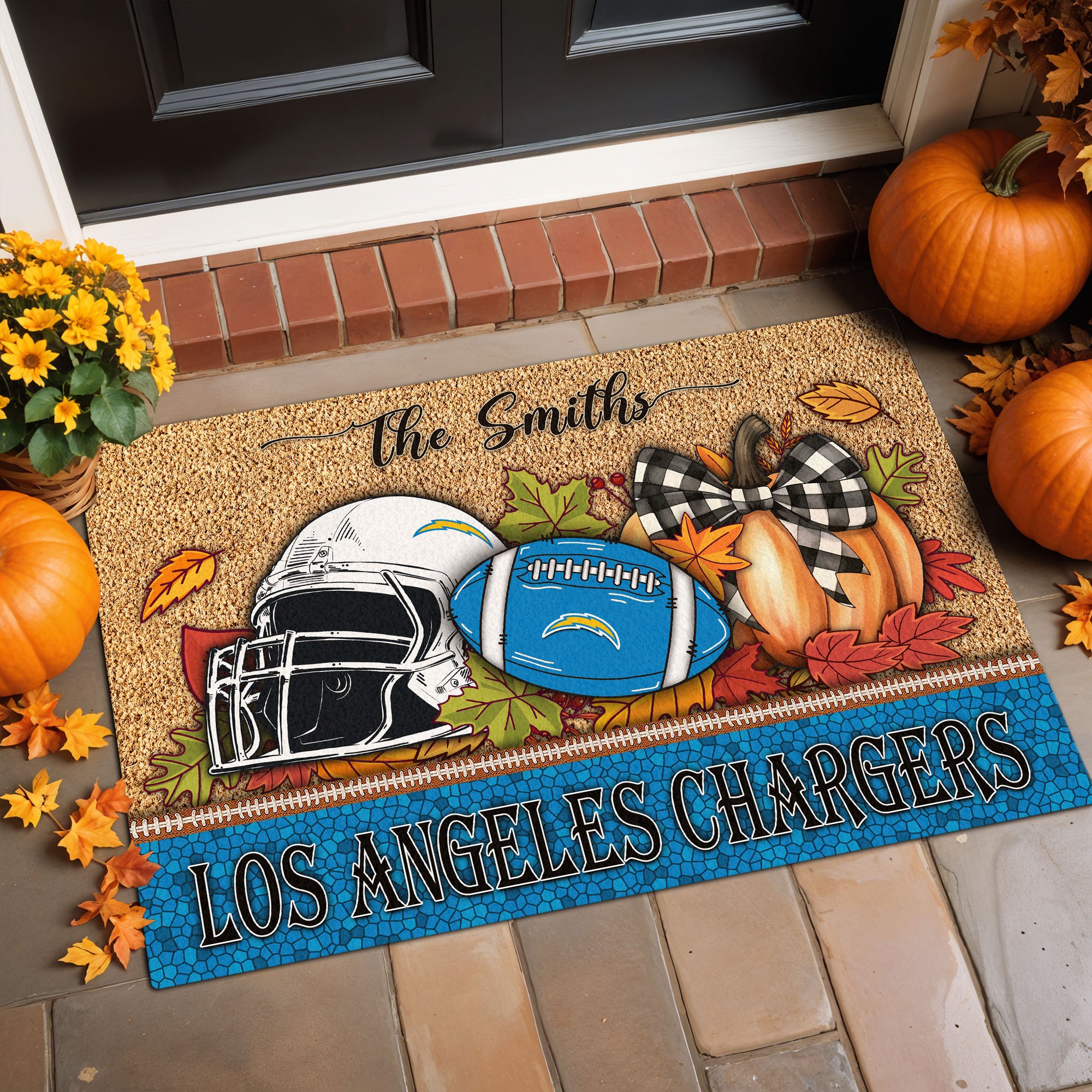 Los Angeles Chargers Doormat Custom Your Family Name, Sport Doormat, Sport Gifts For Fan, Home Decorations EHIVM-60181