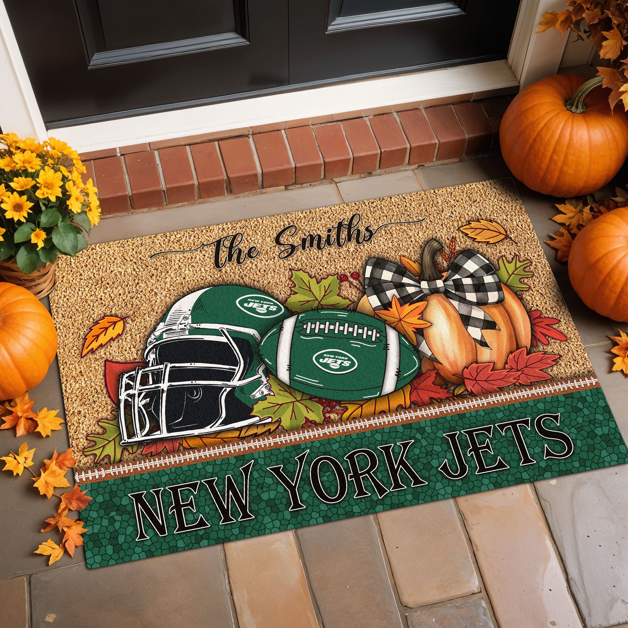 New York Jets Doormat Custom Your Family Name, Sport Doormat, Sport Gifts For Fan, Home Decorations EHIVM-60181