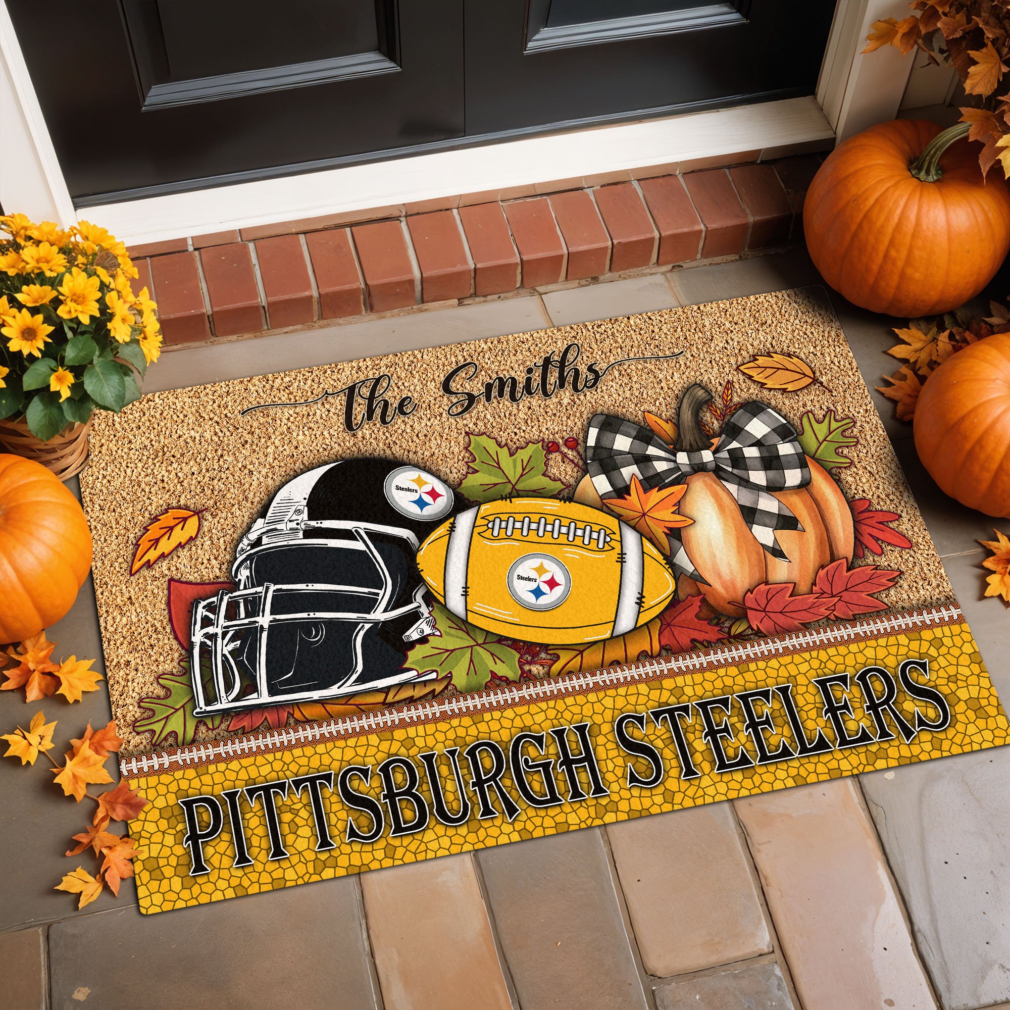 Pittsburgh Steelers Doormat Custom Your Family Name, Sport Doormat, Sport Gifts For Fan, Home Decorations EHIVM-60181