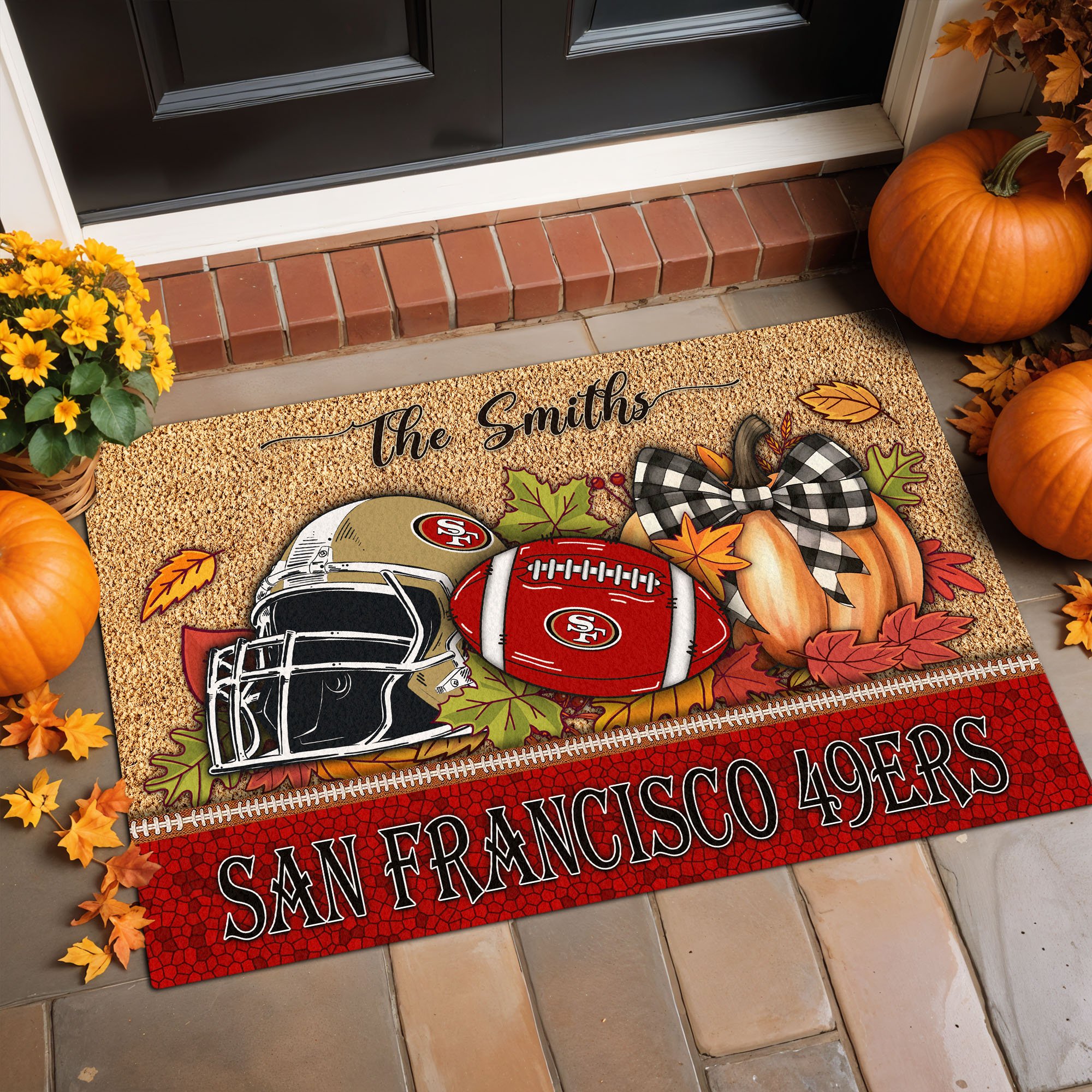 San Francisco 49ers Doormat Custom Your Family Name, Sport Doormat, Sport Gifts For Fan, Home Decorations EHIVM-60181