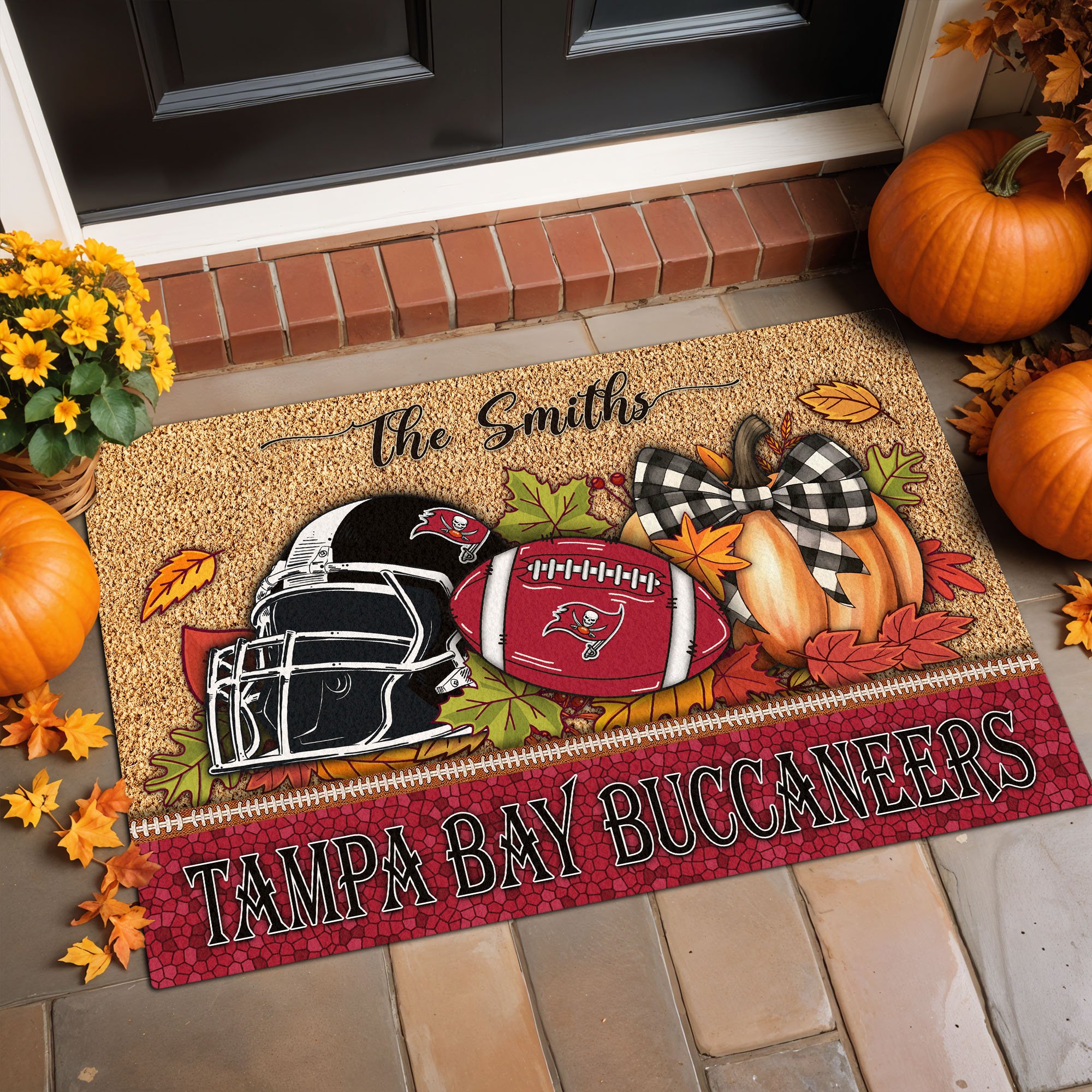 Tampa Bay Buccaneers Doormat Custom Your Family Name, Sport Doormat, Sport Gifts For Fan, Home Decorations EHIVM-60181