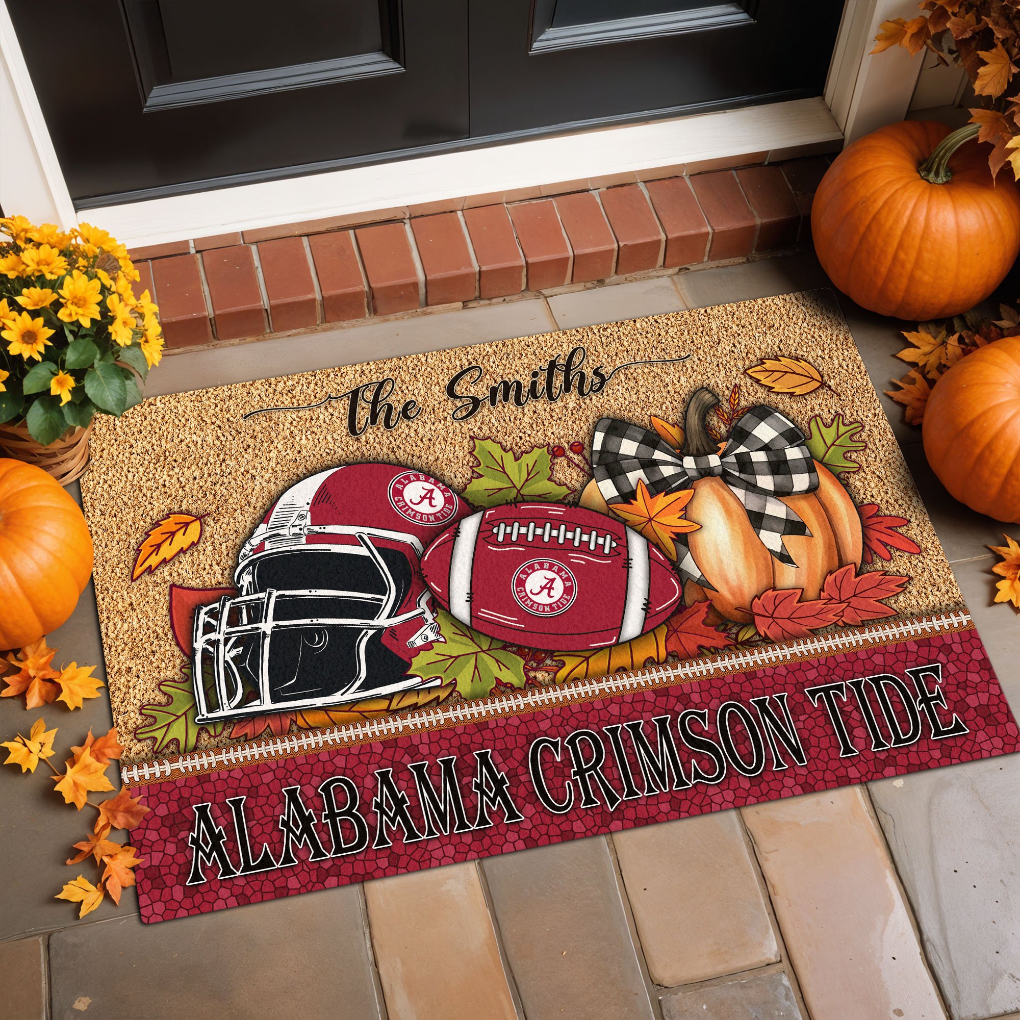 Alabama Crimson Tide Doormat Custom Your Family Name, Sport Doormat, Sport Gifts For Fan, Home Decorations EHIVM-60231