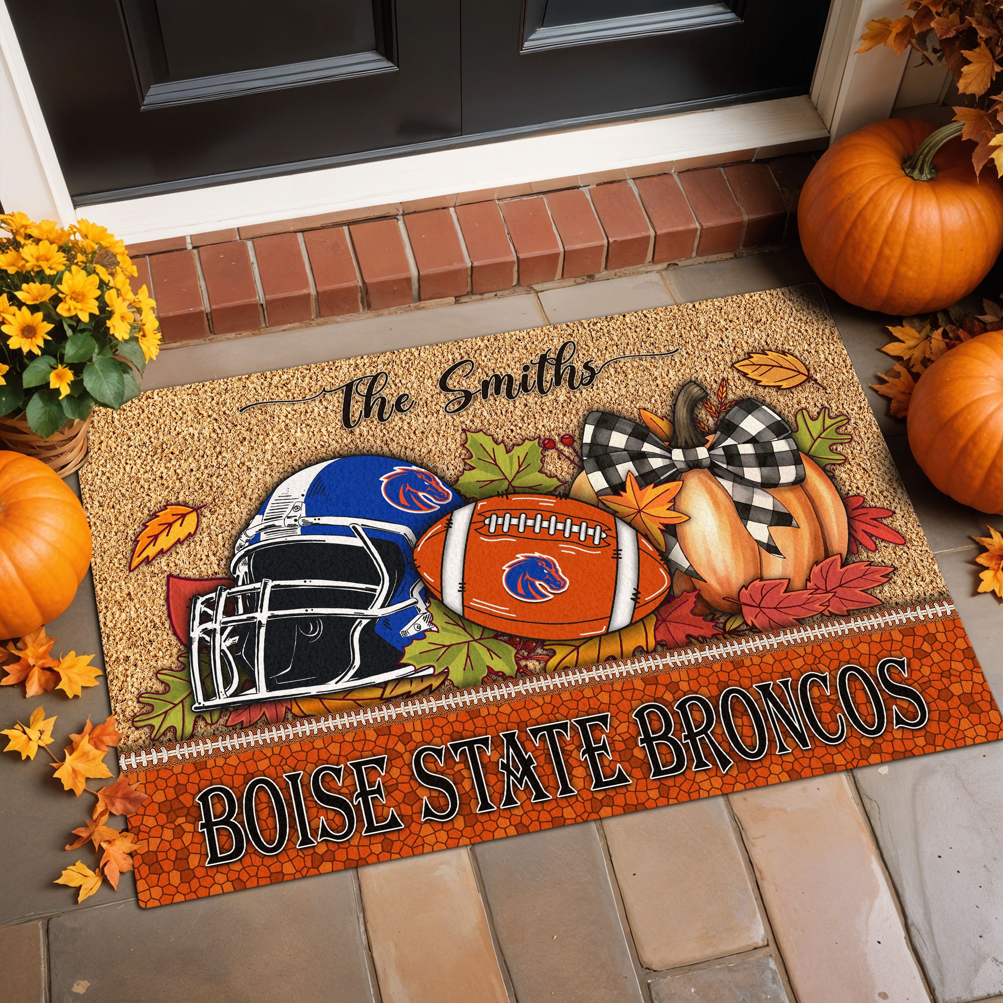 Boise State Broncos Doormat Custom Your Family Name, Sport Doormat, Sport Gifts For Fan, Home Decorations EHIVM-60231