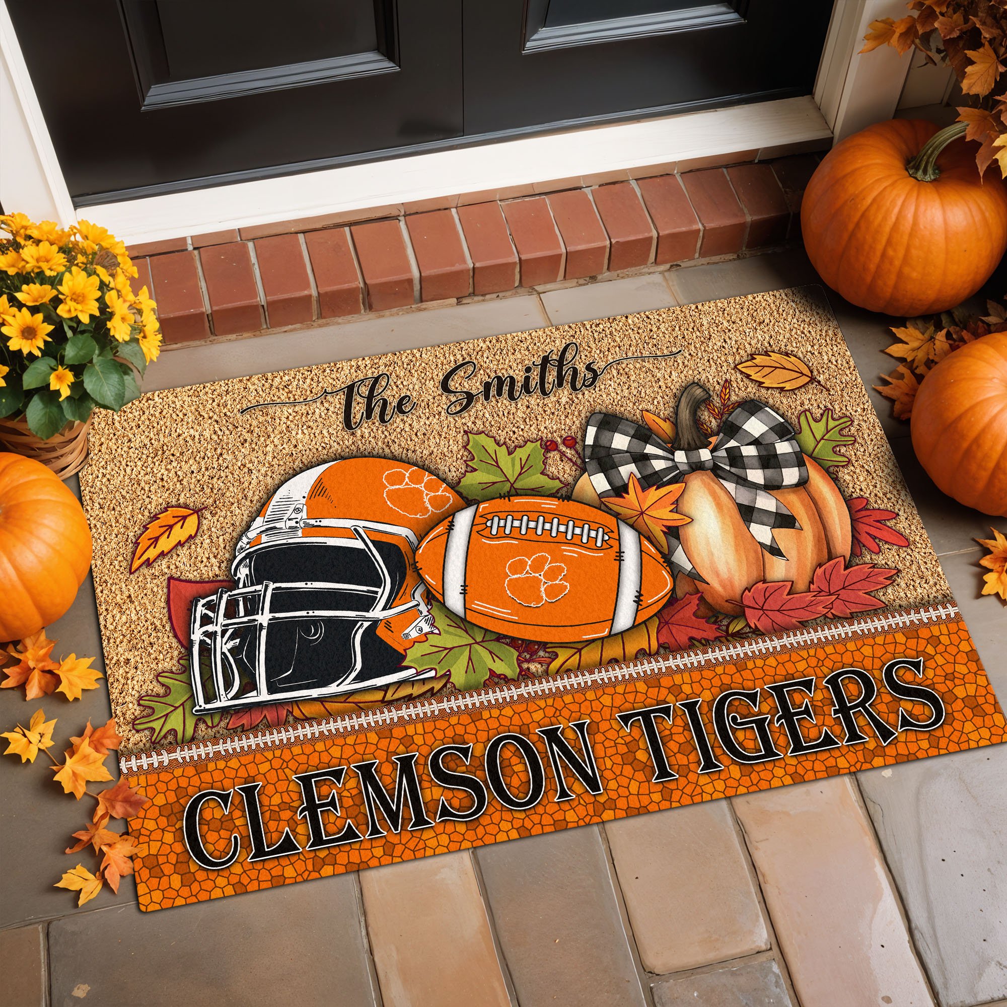 Clemson Tigers Doormat Custom Your Family Name, Sport Doormat, Sport Gifts For Fan, Home Decorations EHIVM-60231