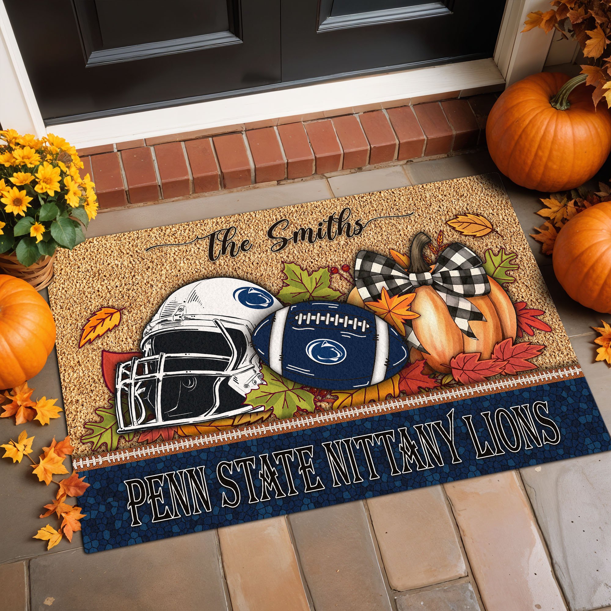 Penn State Nittany Lions Doormat Custom Your Family Name, Sport Doormat, Sport Gifts For Fan, Home Decorations EHIVM-60231