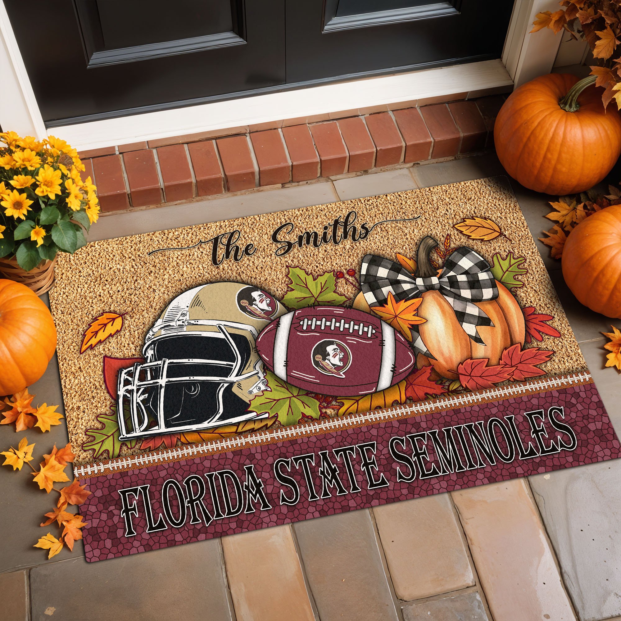 Florida State Seminoles Doormat Custom Your Family Name, Sport Doormat, Sport Gifts For Fan, Home Decorations EHIVM-60231