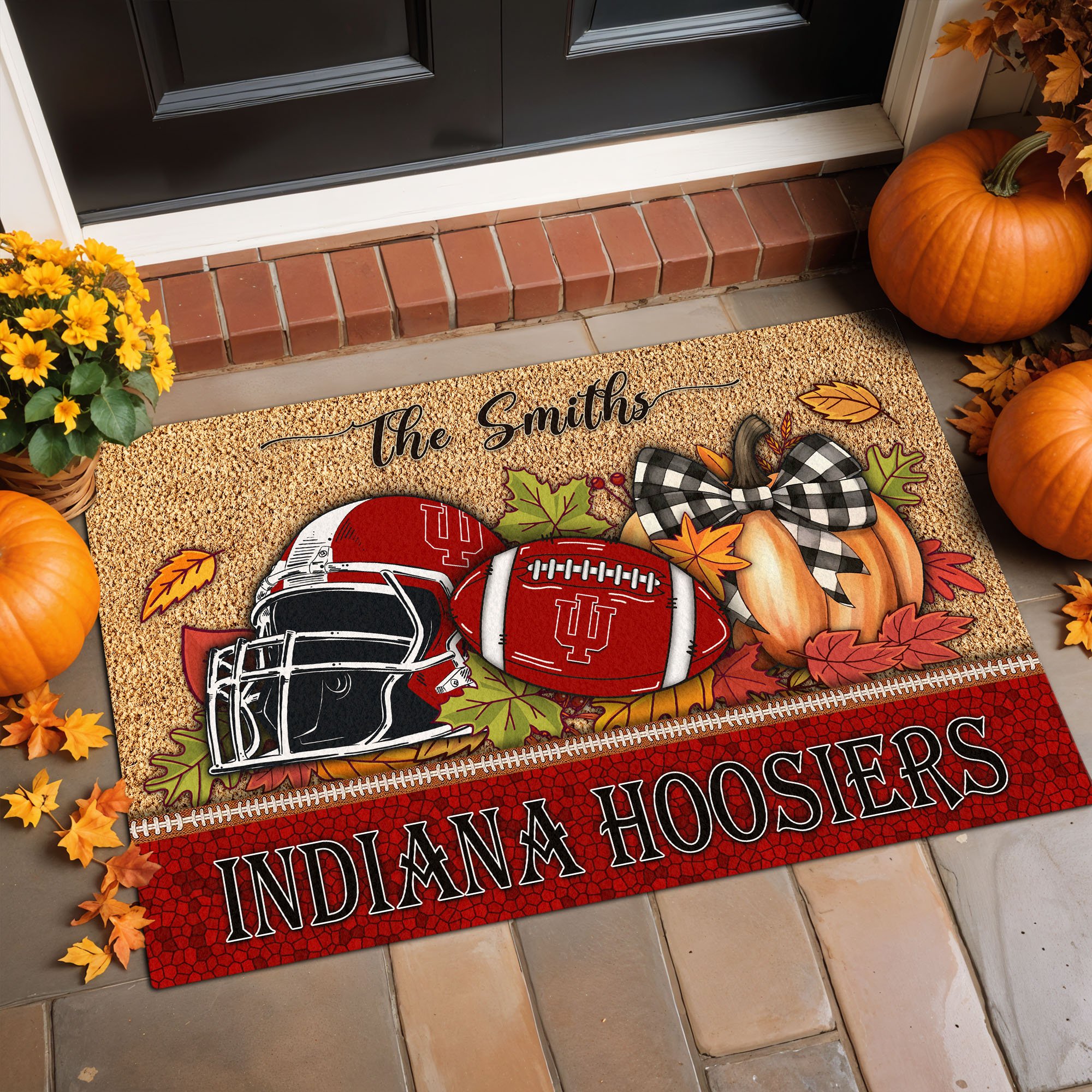 Indiana Hoosiers Doormat Custom Your Family Name, Sport Doormat, Home Decorations EHIVM-60231