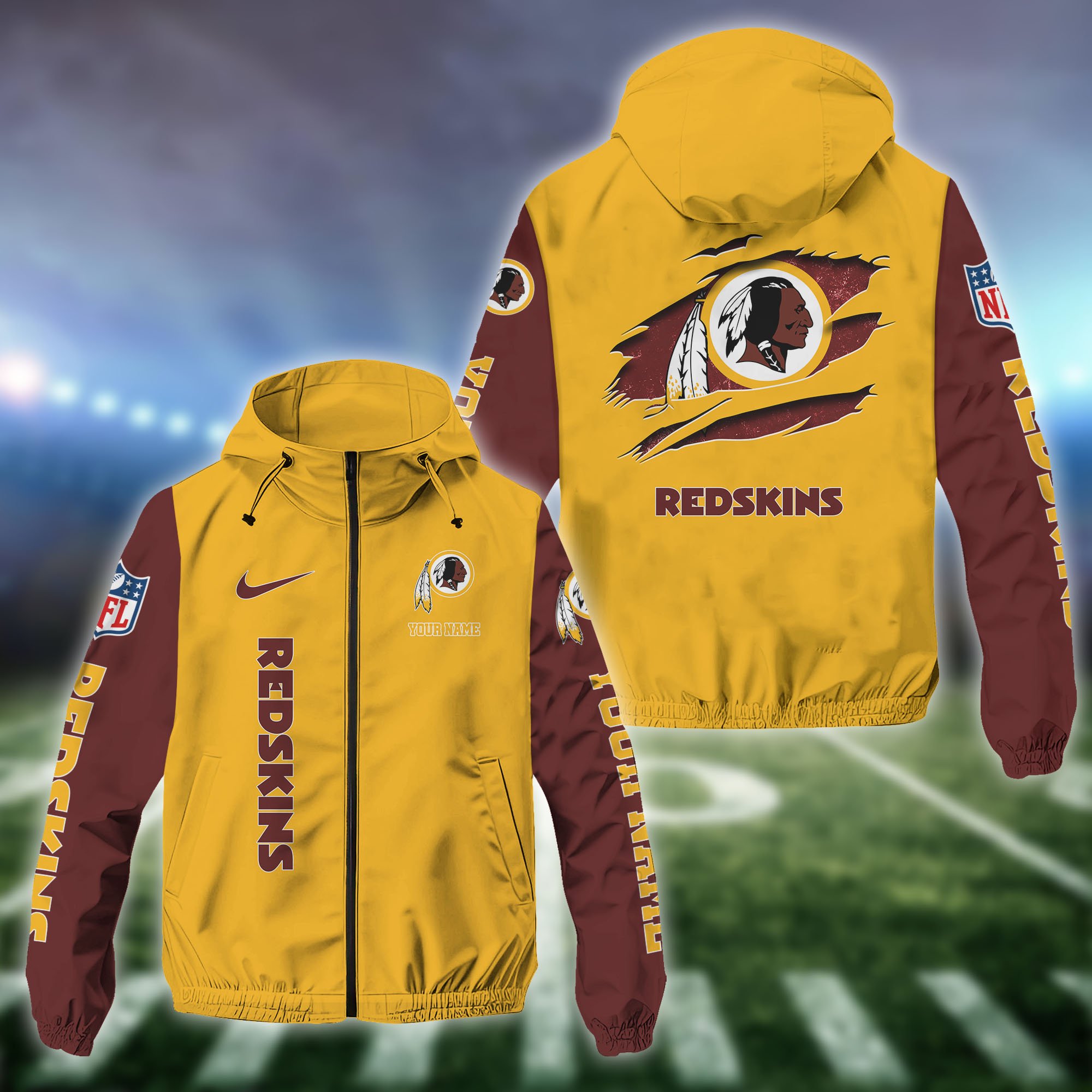 Washington Redskins Windbreaker Outdoor Jacket Custom Your Name, Sport Jacket, Sport Gifts For Fan EHIVM-60373