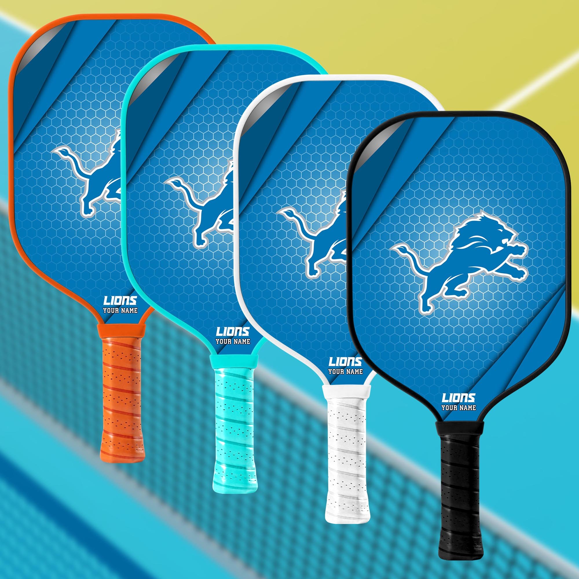 Detroit Lions Pickleball Paddle Custom Your Name, Sport Pickleball Paddle, Sport Gifts EHIVM-60740