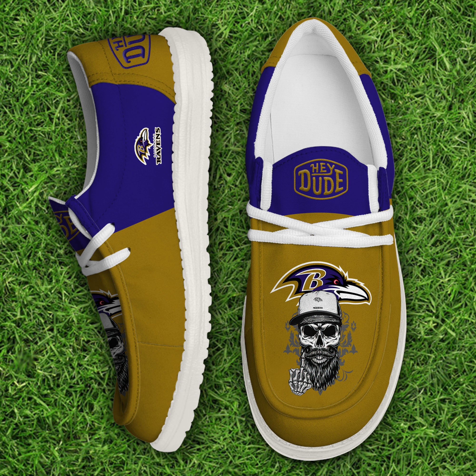 Baltimore Ravens Football Hey Dude Canvas Loafer Shoes, Sport Shoes For Fan, Fan Gifts EHIVM-60915