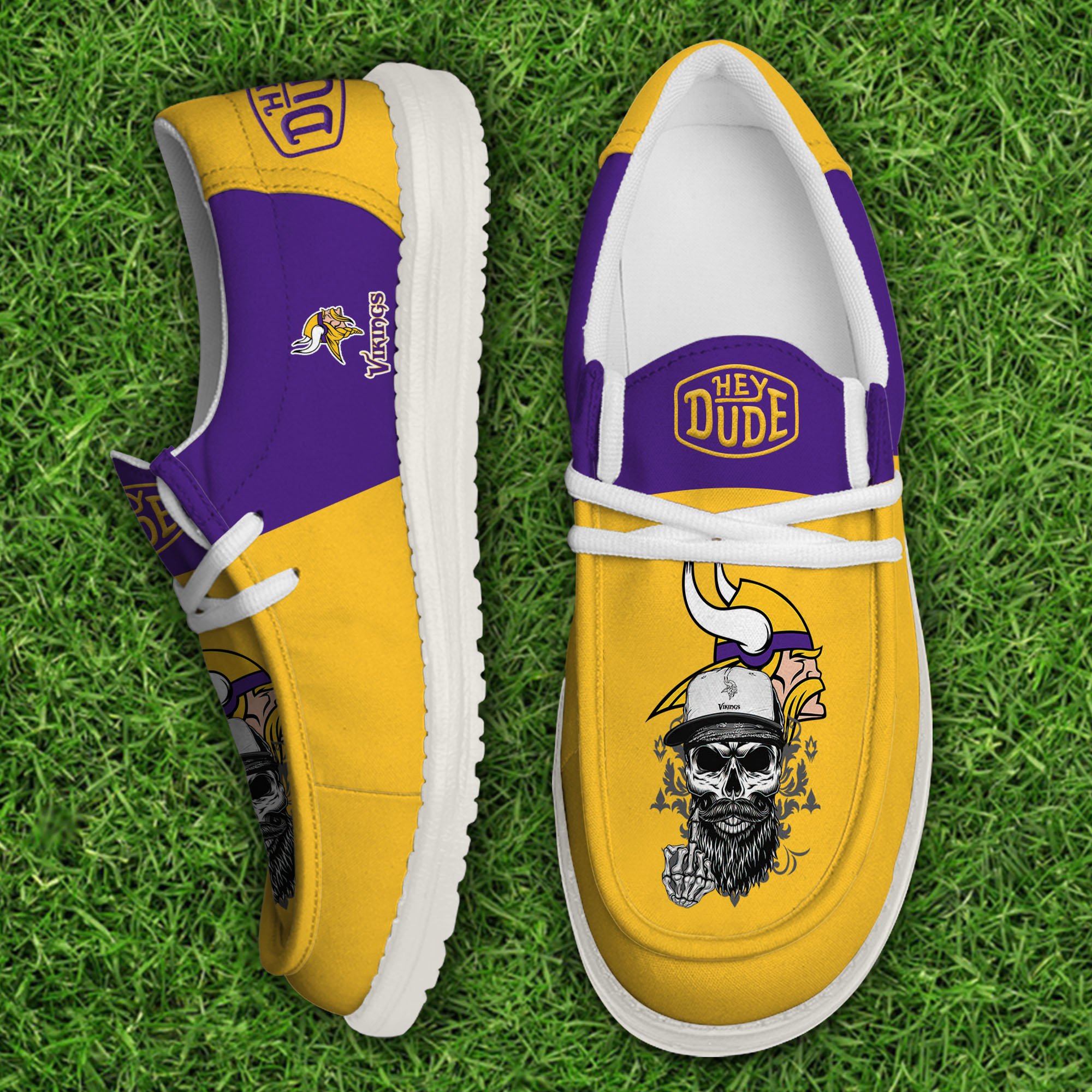 Minnesota Vikings Football Hey Dude Canvas Loafer Shoes, Sport Shoes For Fan, Fan Gifts EHIVM-60915