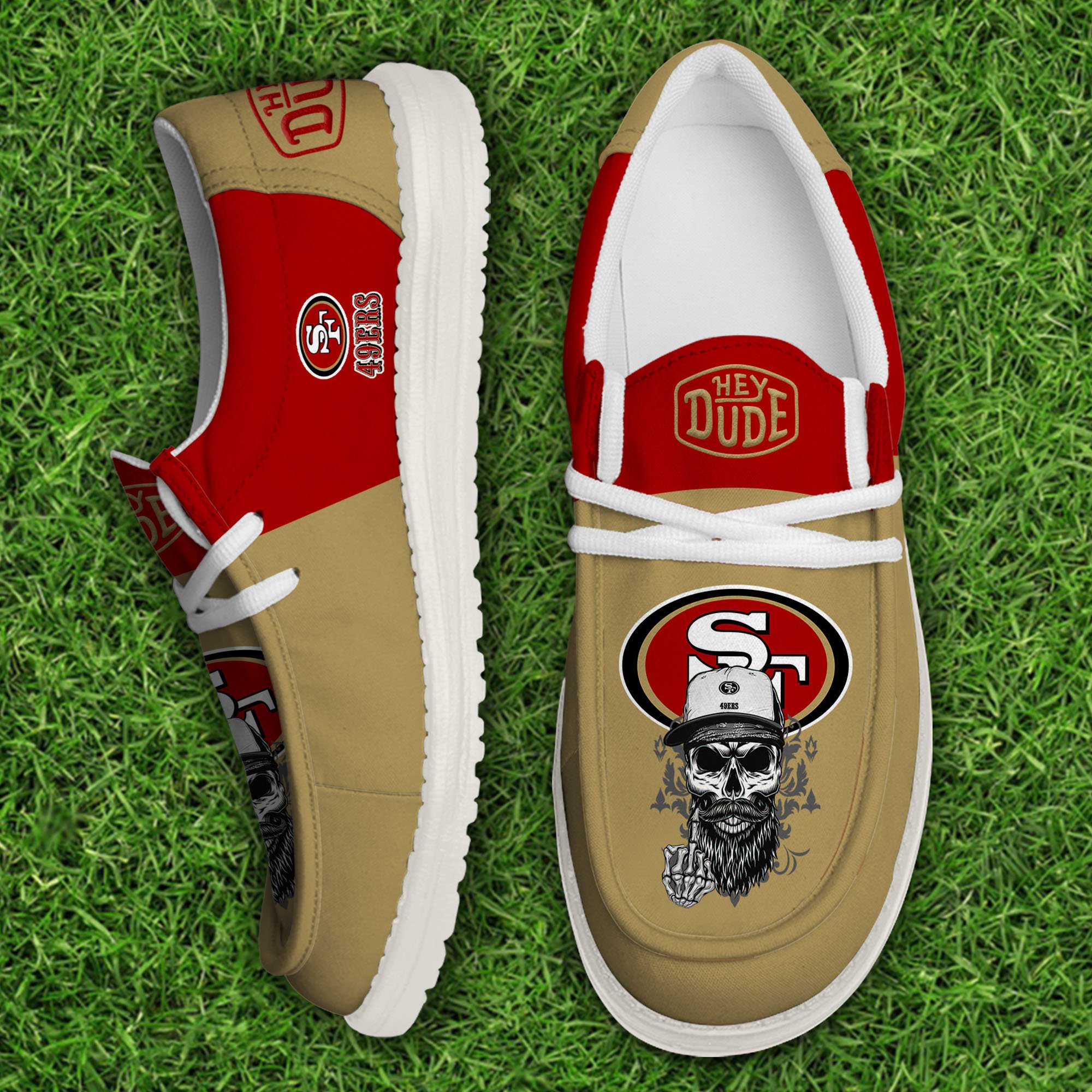 San Francisco 49ers Football Hey Dude Canvas Loafer Shoes, Sport Shoes For Fan, Fan Gifts EHIVM-60915