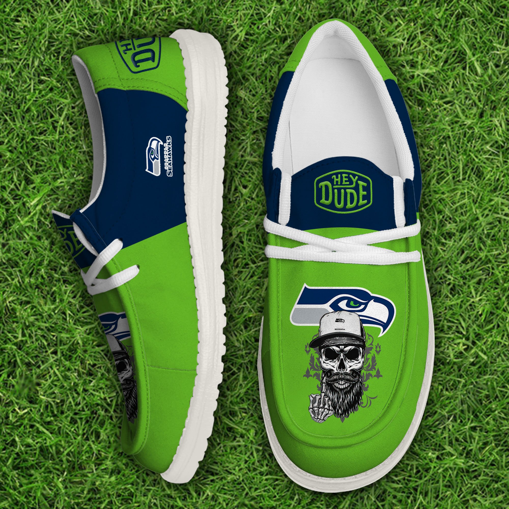 Seattle Seahawks Football Hey Dude Canvas Loafer Shoes, Sport Shoes For Fan, Fan Gifts EHIVM-60915