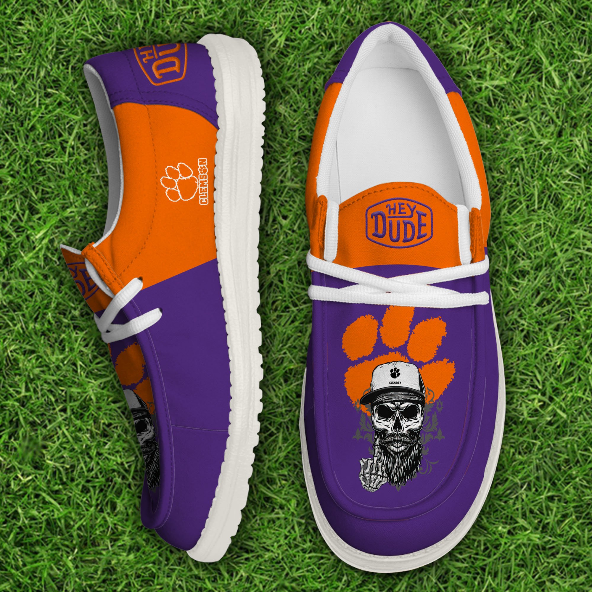 Clemson Tigers Football Hey Dude Canvas Loafer Shoes, Sport Shoes For Fan, Fan Gifts EHIVM-60894