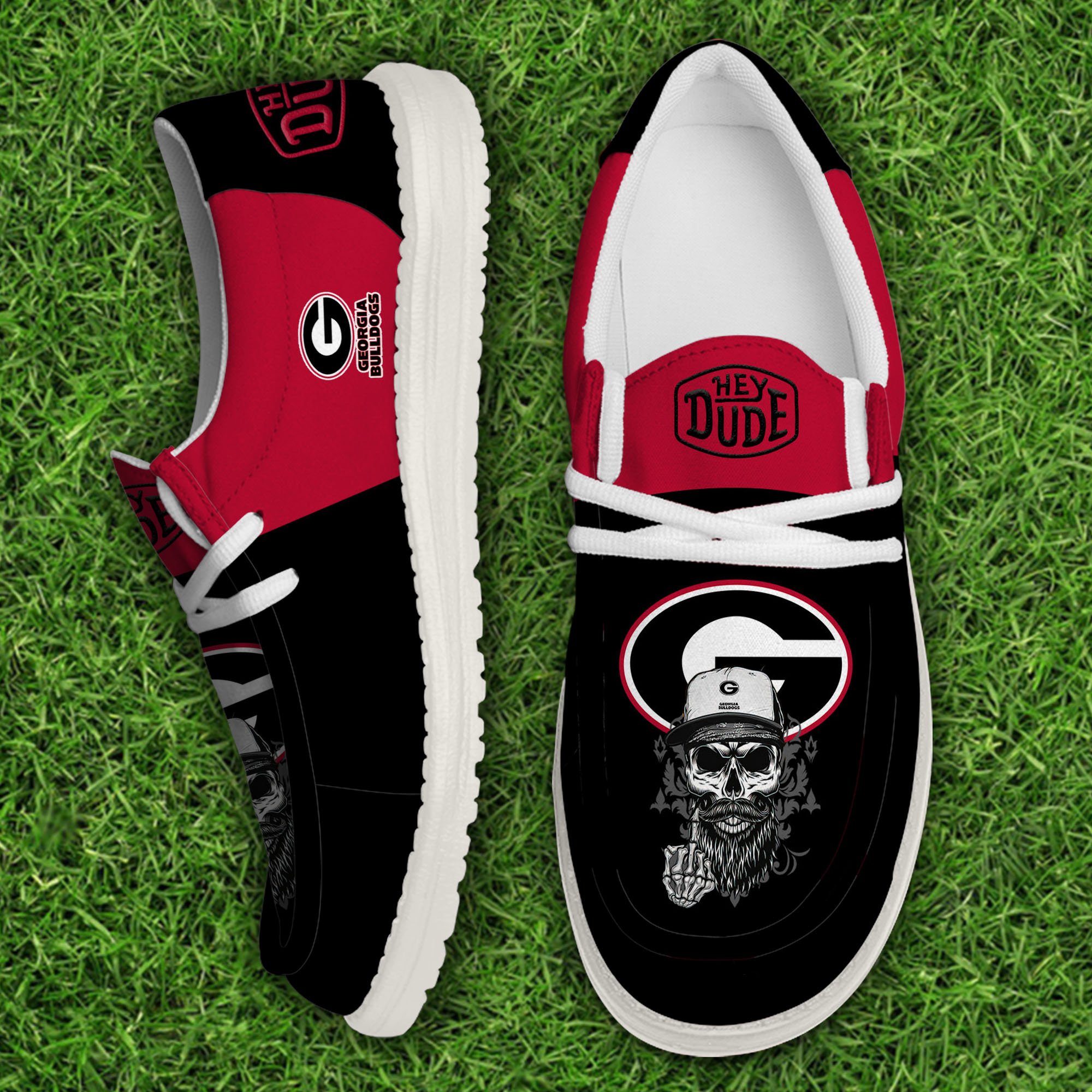 Georgia Bulldogs Football Hey Dude Canvas Loafer Shoes, Sport Shoes For Fan, Fan Gifts EHIVM-60894