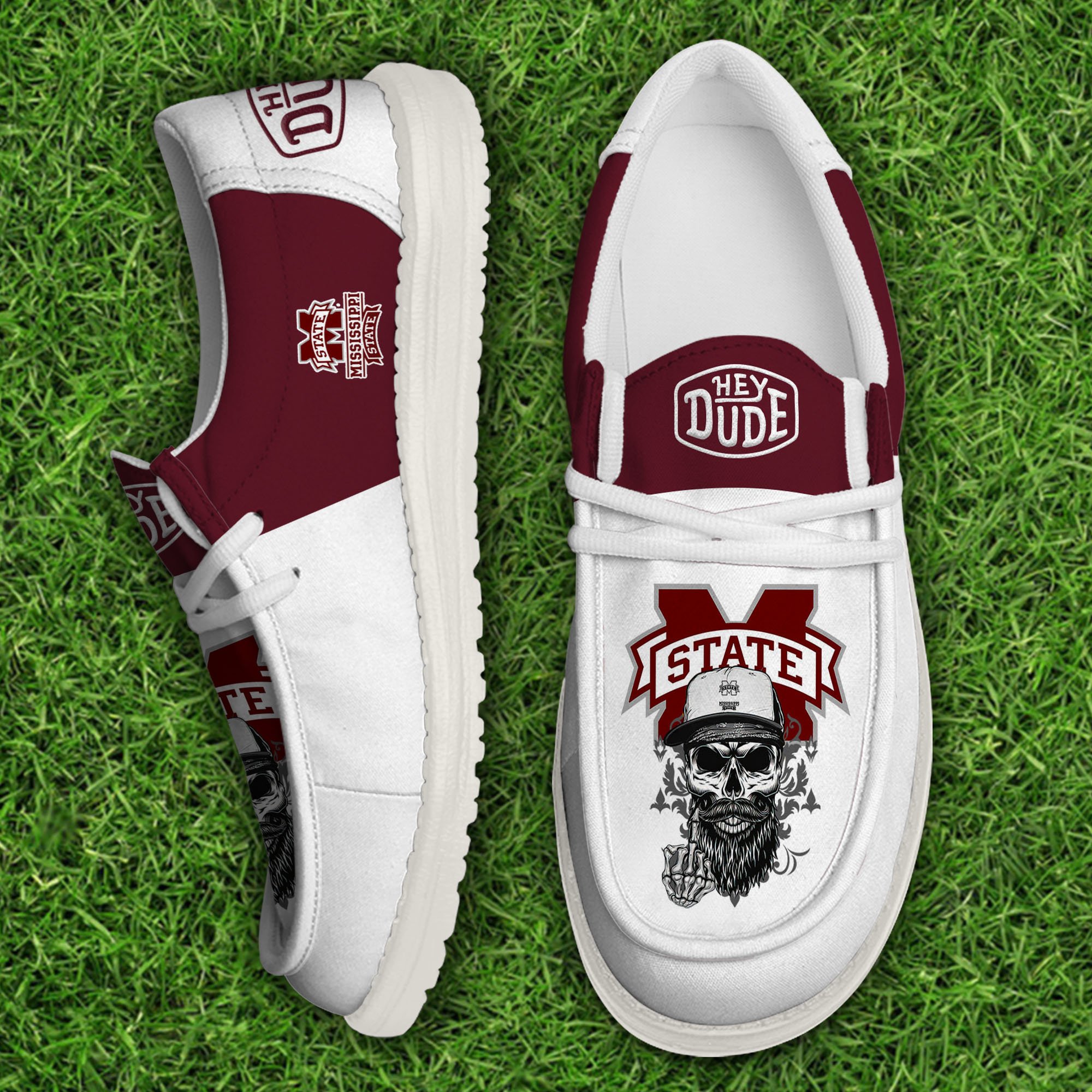 Mississippi State Bulldogs Football Hey Dude Canvas Loafer Shoes, Sport Shoes For Fan, Fan Gifts EHIVM-60894