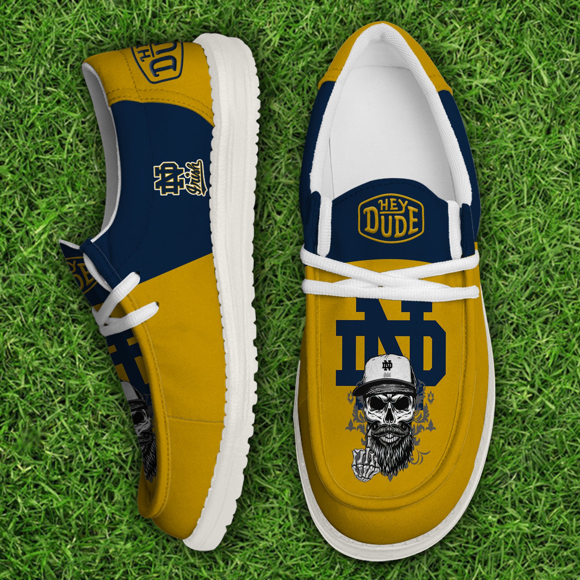 Notre Dame Fighting Irish Football Hey Dude Canvas Loafer Shoes, Sport Shoes For Fan, Fan Gifts EHIVM-60894