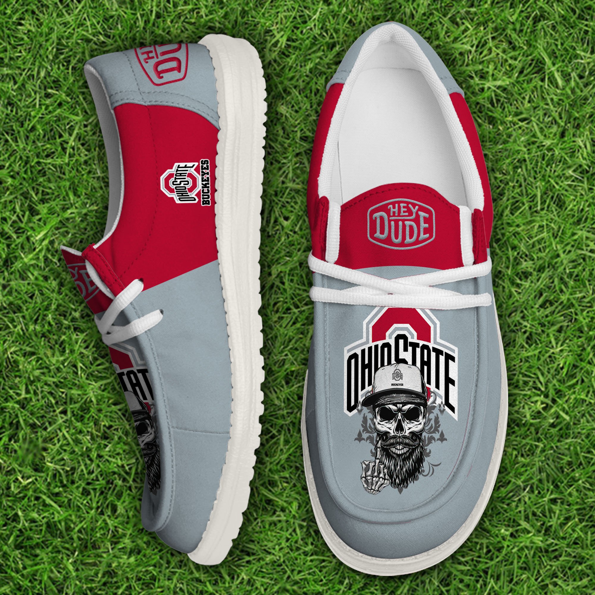 Ohio State Buckeyes Football Hey Dude Canvas Loafer Shoes, Sport Shoes For Fan, Fan Gifts EHIVM-60894