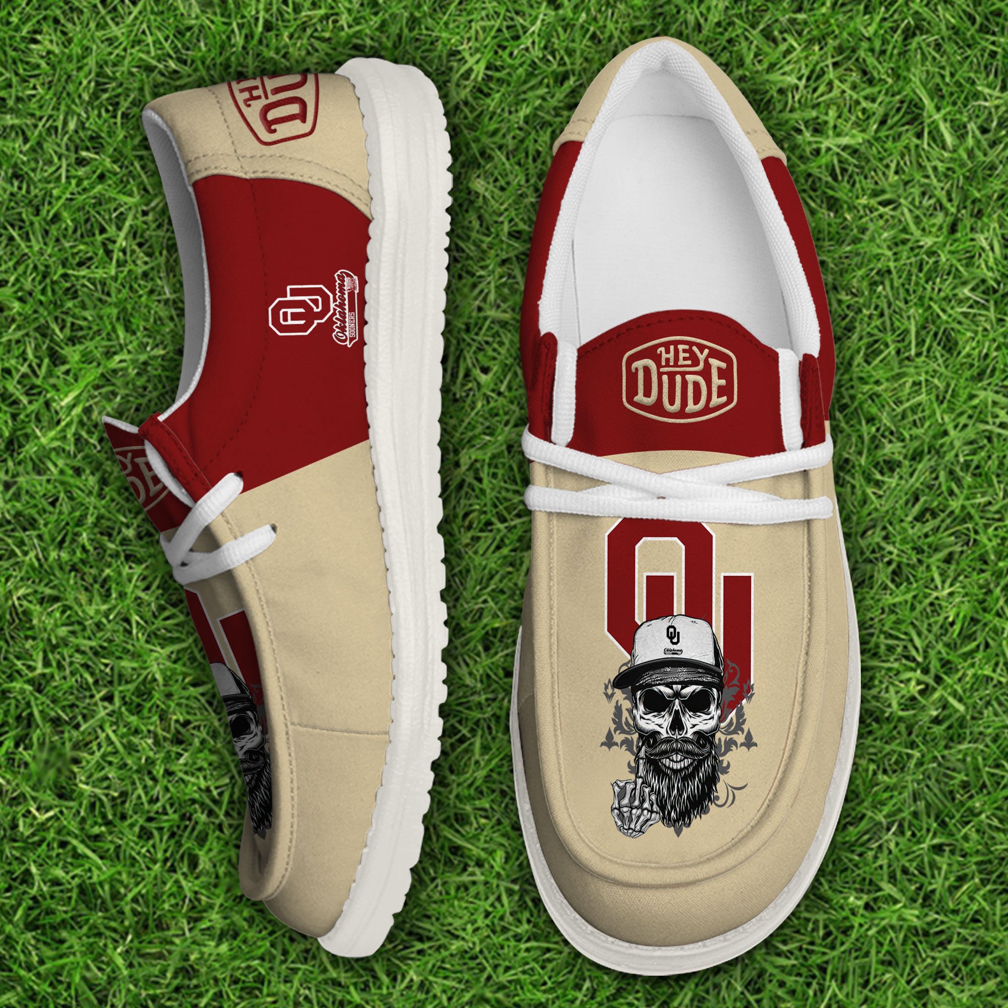 Oklahoma Sooners Football Hey Dude Canvas Loafer Shoes, Sport Shoes For Fan, Fan Gifts EHIVM-60894