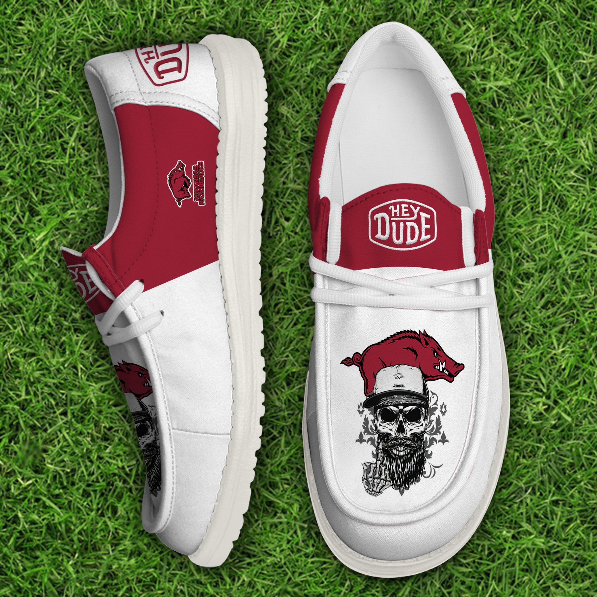 Arkansas Razorbacks Football Hey Dude Canvas Loafer Shoes, Sport Shoes For Fan, Fan Gifts EHIVM-60894