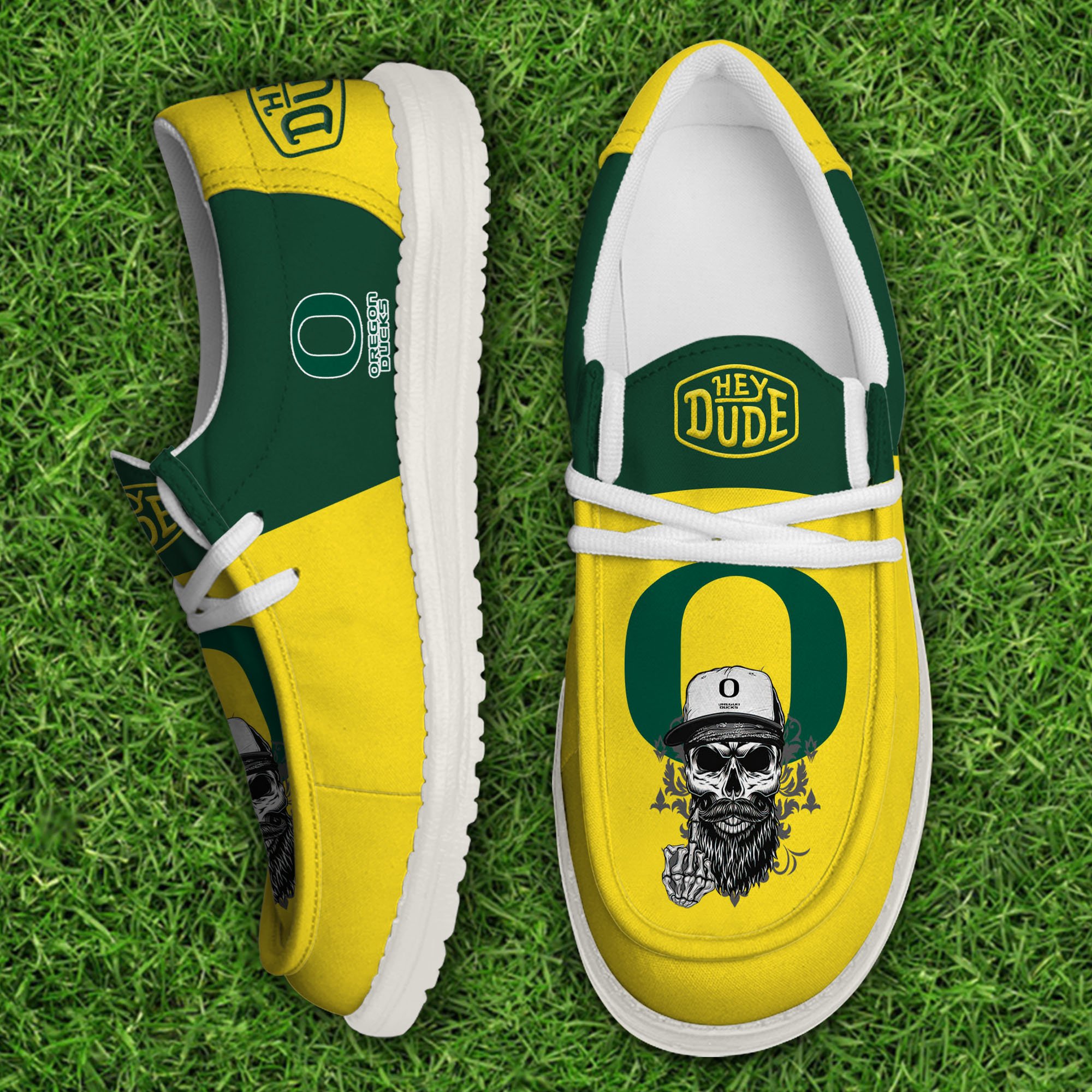 Oregon Ducks Football Hey Dude Canvas Loafer Shoes, Sport Shoes For Fan, Fan Gifts EHIVM-60894