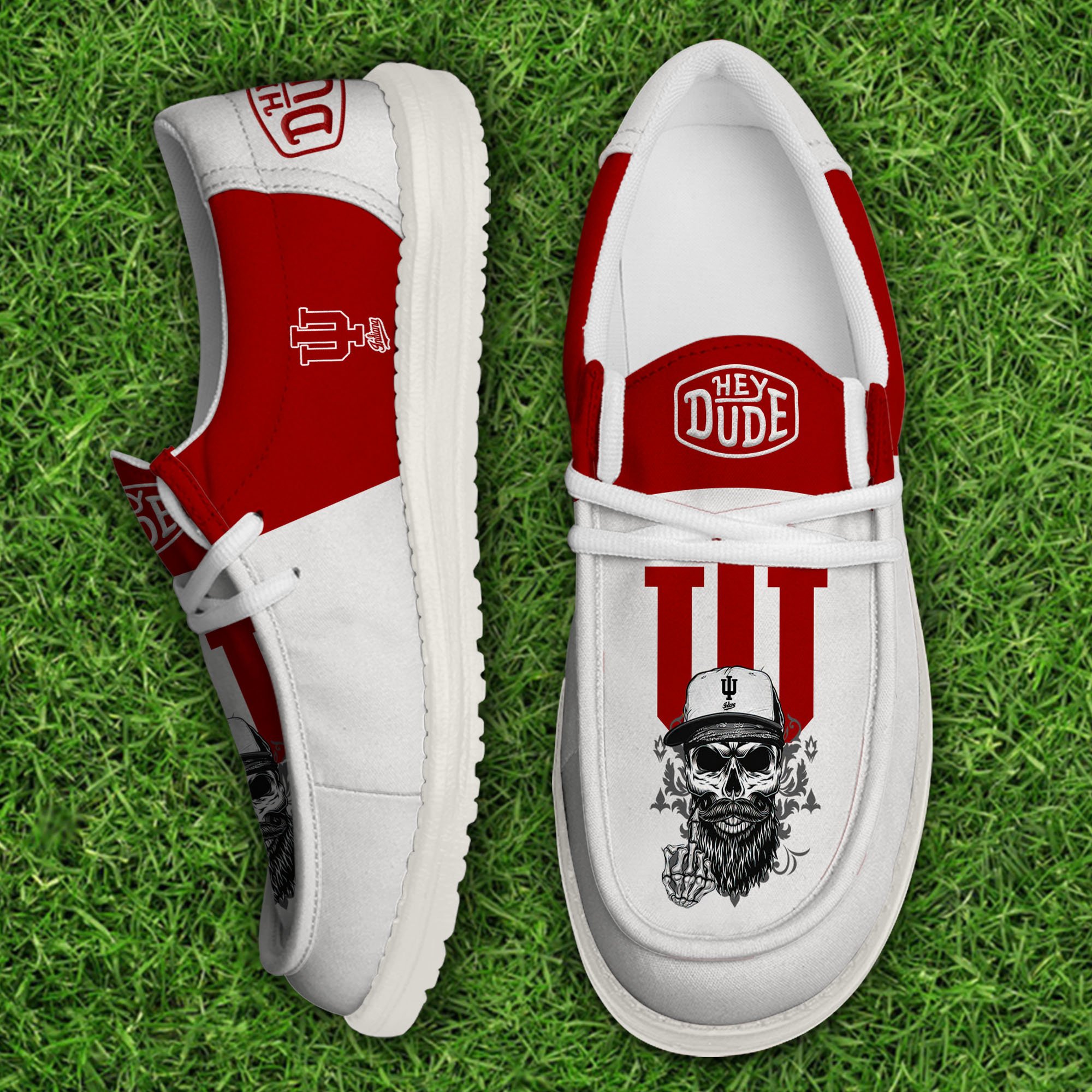 Indiana Hoosiers Football Hey Dude Canvas Loafer Shoes, Sport Shoes For Fan, Fan Gifts EHIVM-60894