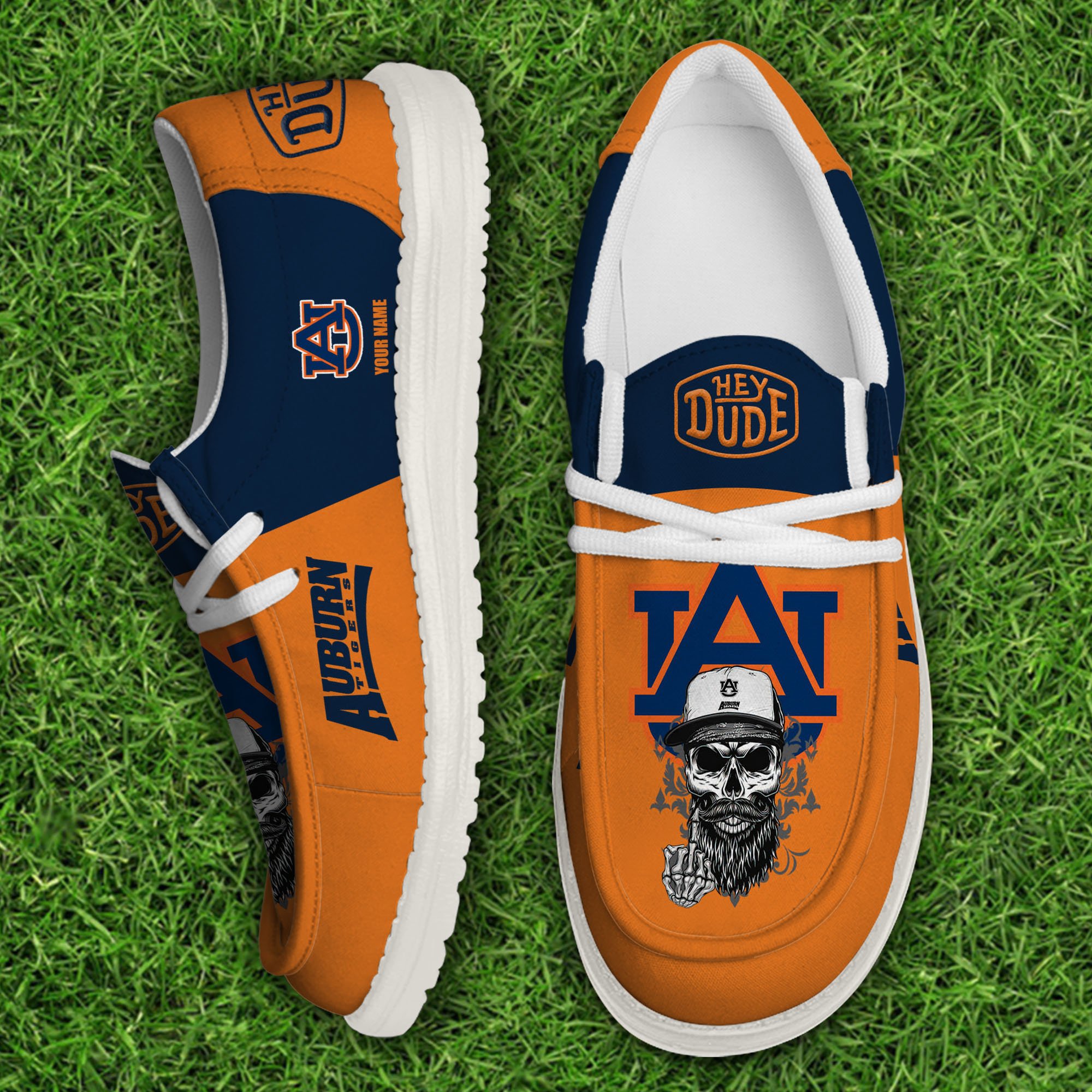 Auburn Tigers Football Hey Dude Canvas Loafer Shoes Custom Your Name, Sport Shoes For Fan, Fan Gifts EHIVM-60908