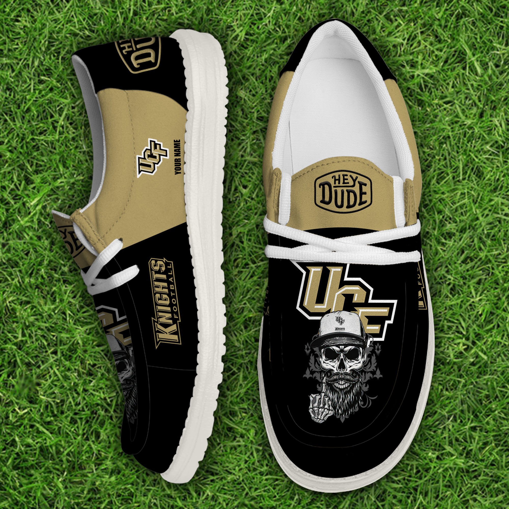 UCF Knights Football Hey Dude Canvas Loafer Shoes Custom Your Name, Sport Shoes For Fan, Fan Gifts EHIVM-60908