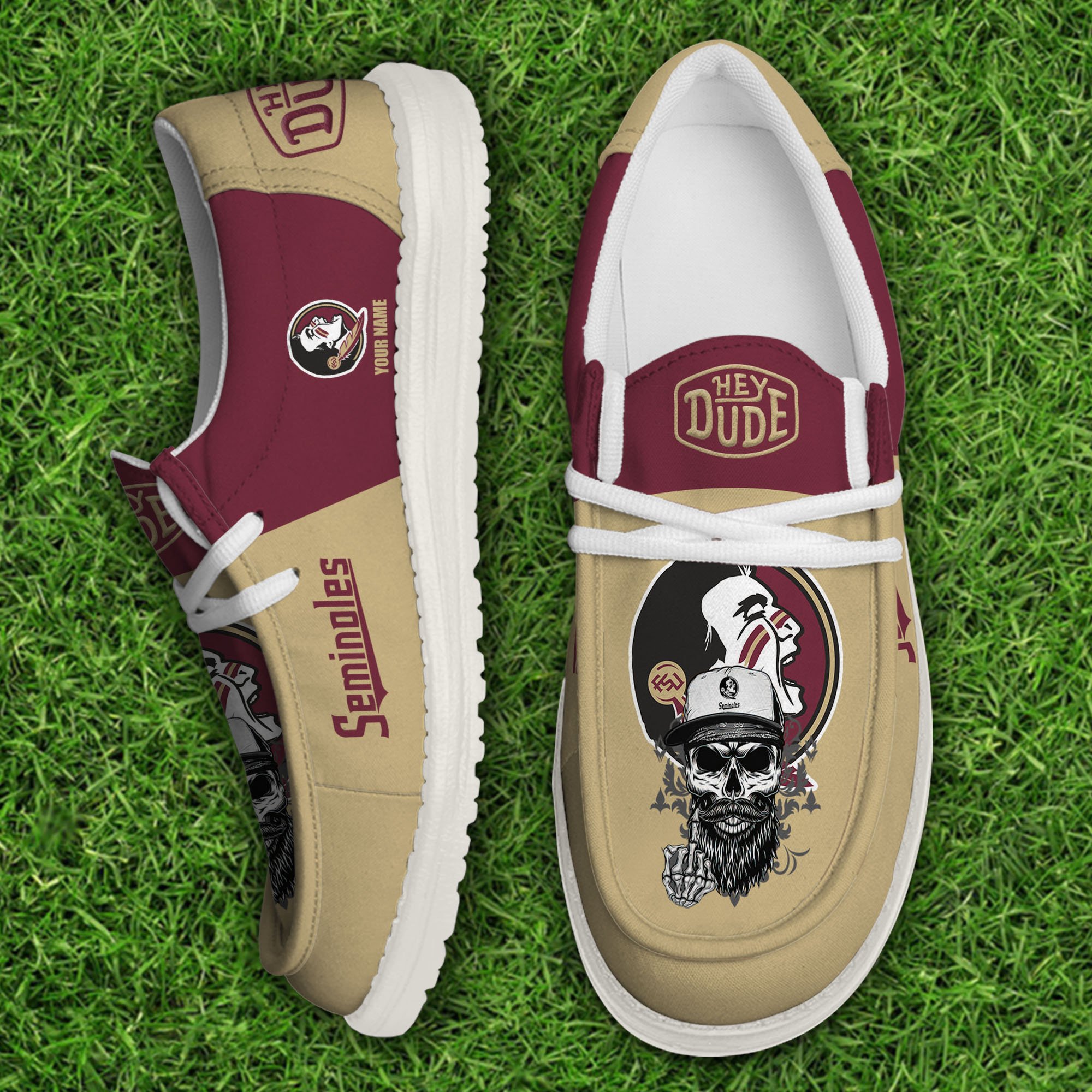 Florida State Seminoles Football Hey Dude Canvas Loafer Shoes Custom Your Name, Sport Shoes For Fan, Fan Gifts EHIVM-60908