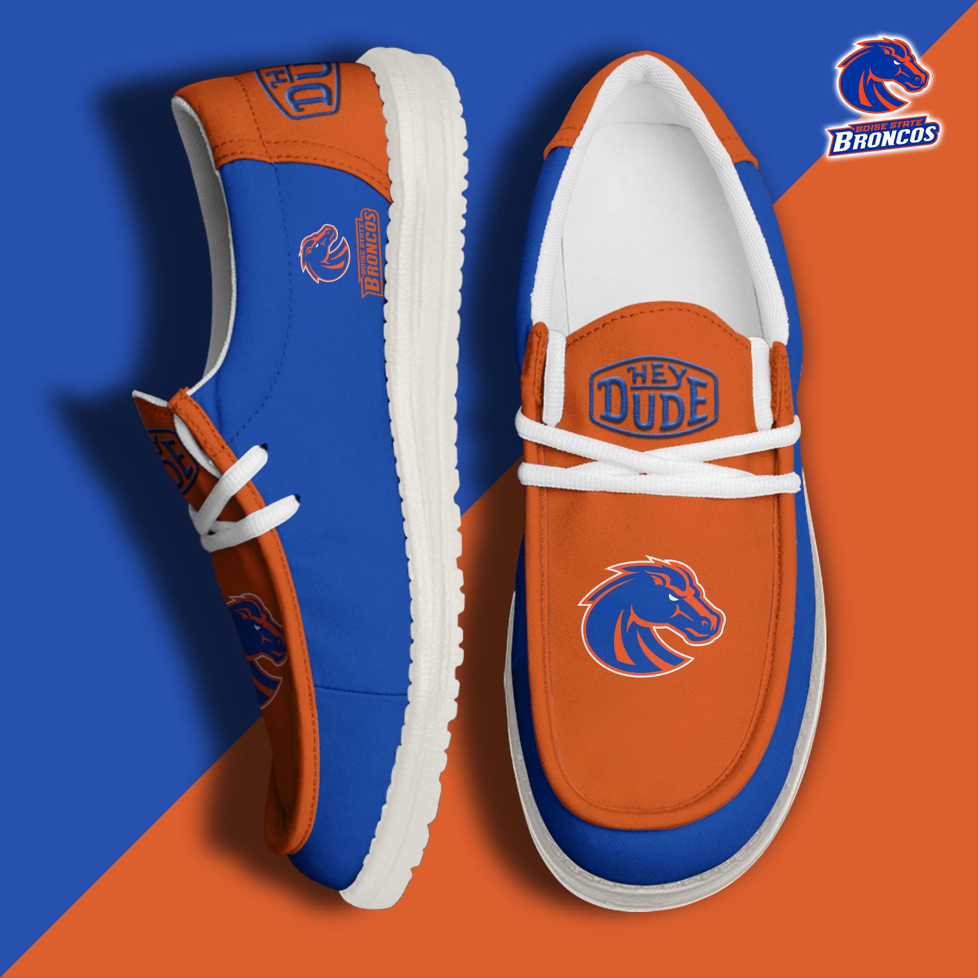 Boise State Broncos Football Hey Dude Canvas Loafer Shoes, Sport Shoes For Fan, Fan Gifts EHIVM-60959