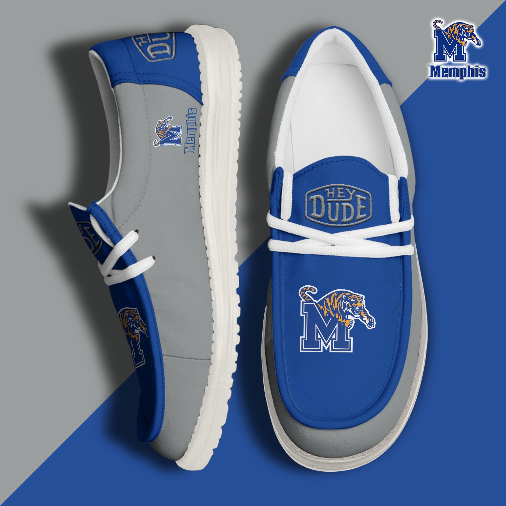 Memphis Tigers Football Hey Dude Canvas Loafer Shoes, Sport Shoes For Fan, Fan Gifts EHIVM-60959