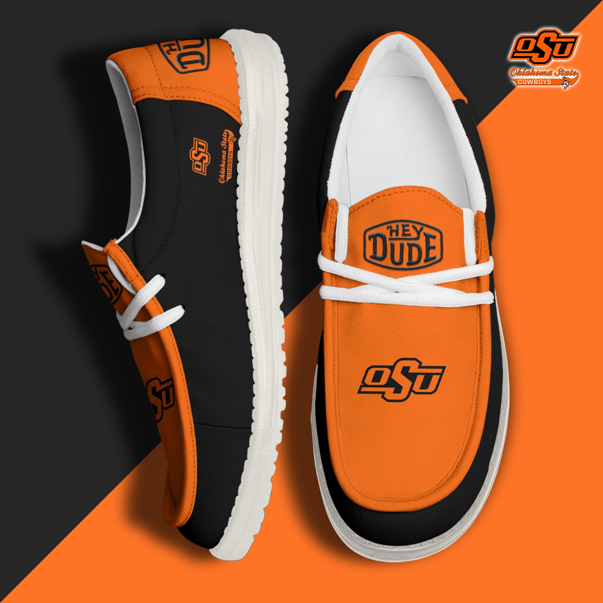 Oklahoma State Cowboys Football Hey Dude Canvas Loafer Shoes, Sport Shoes For Fan, Fan Gifts EHIVM-60959